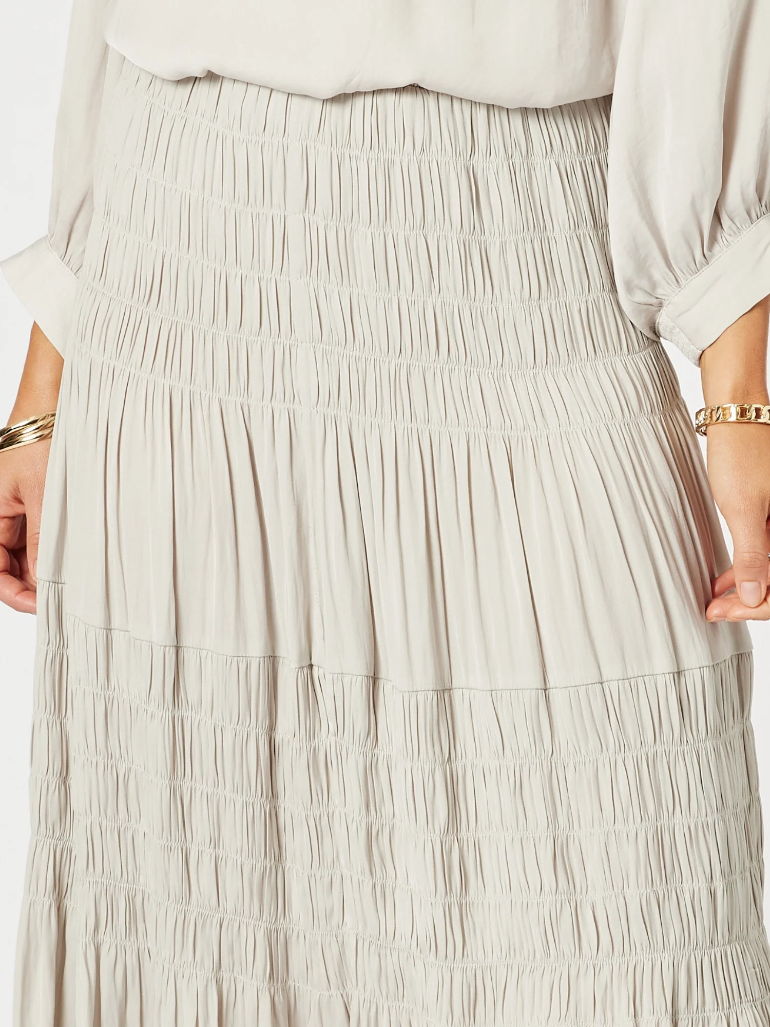 Lux Ruche Skirt - Champagne - Image 6