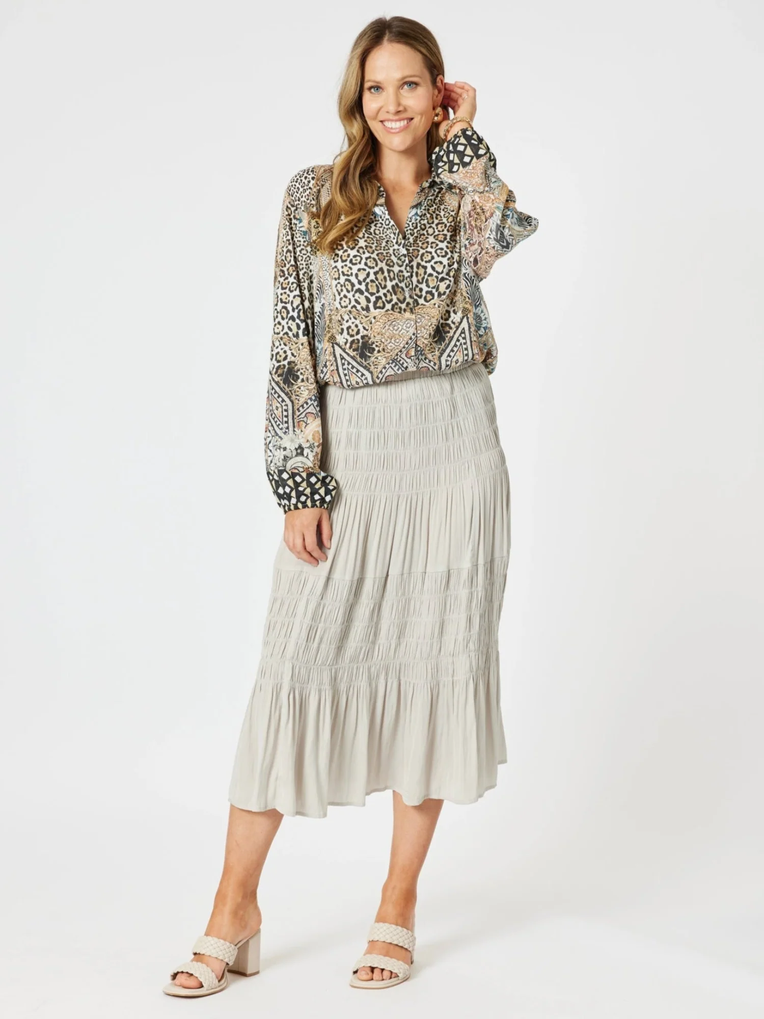 Lux Ruche Skirt - Champagne - Image 7