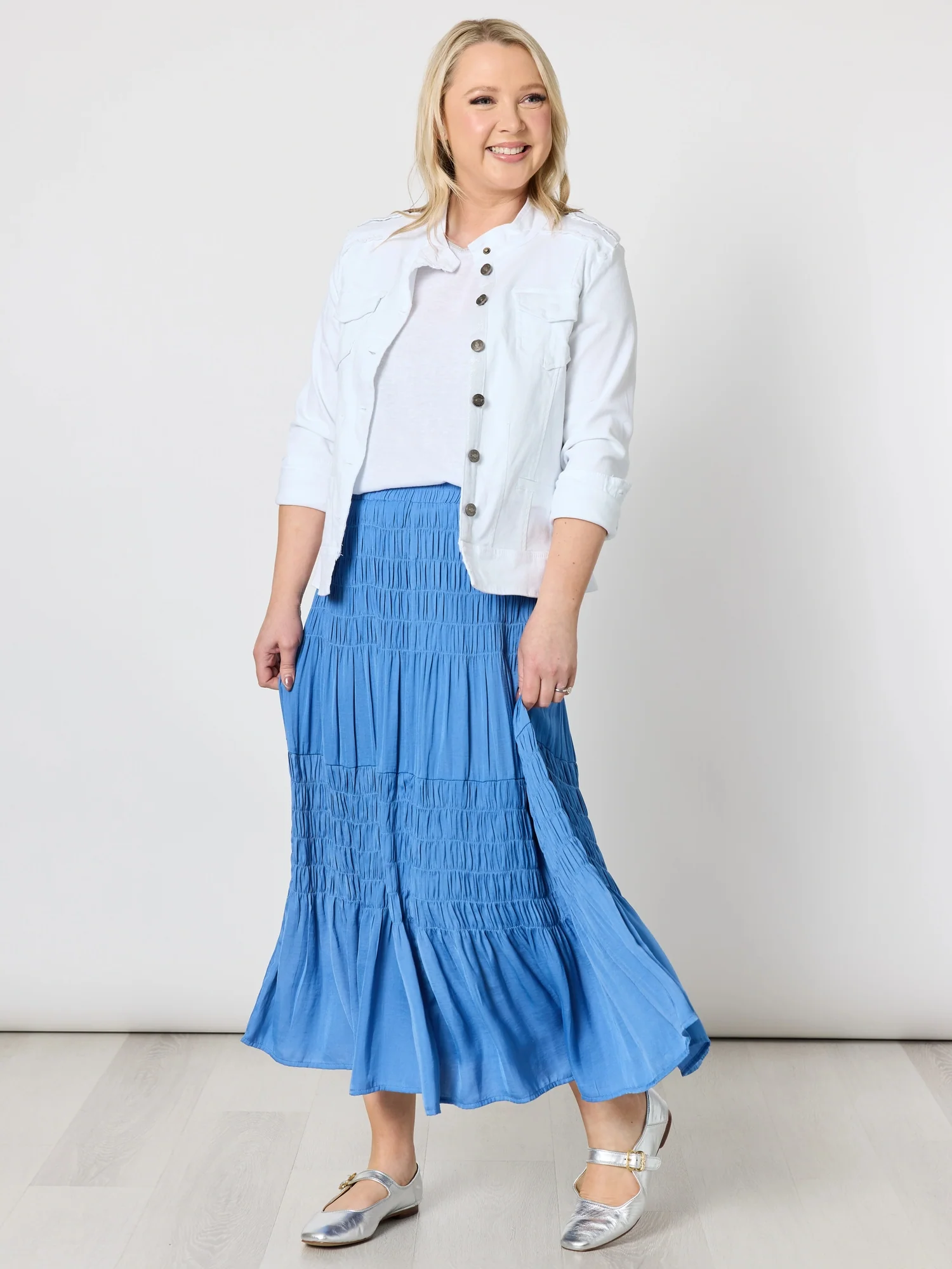 Lux Ruche Skirt - Pacific Blue - Image 3