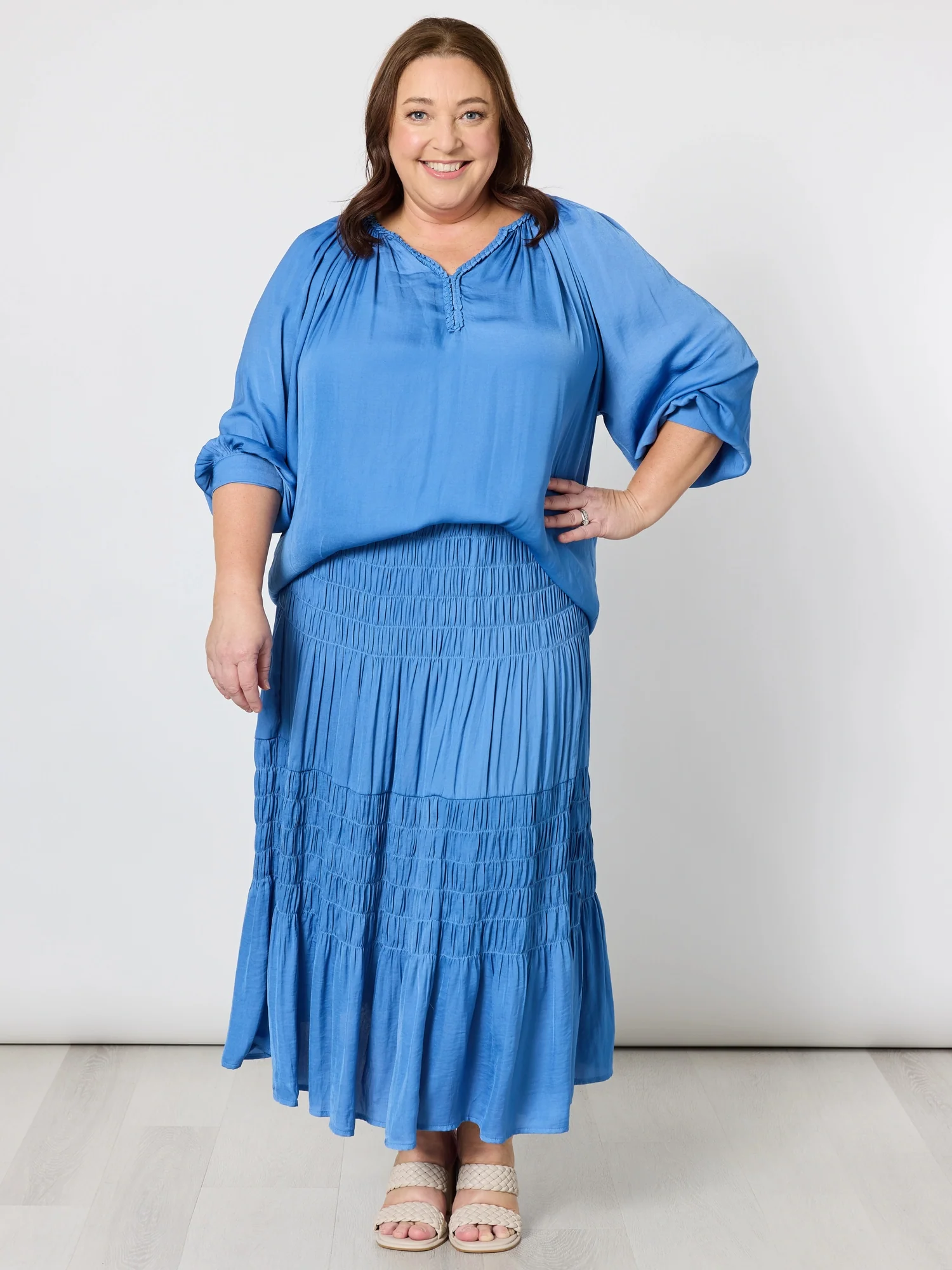 Lux Ruche Skirt - Pacific Blue - Image 4