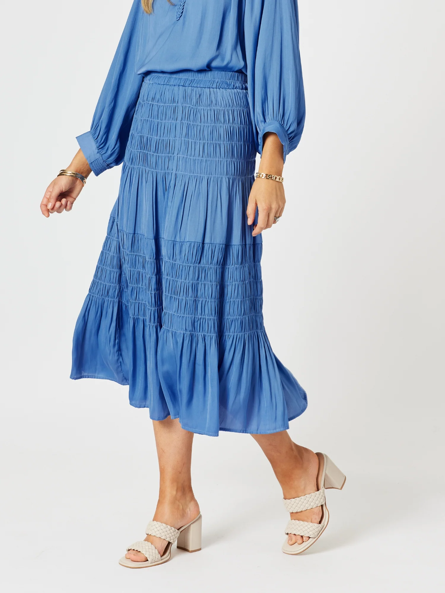 Lux Ruche Skirt - Pacific Blue - Image 5