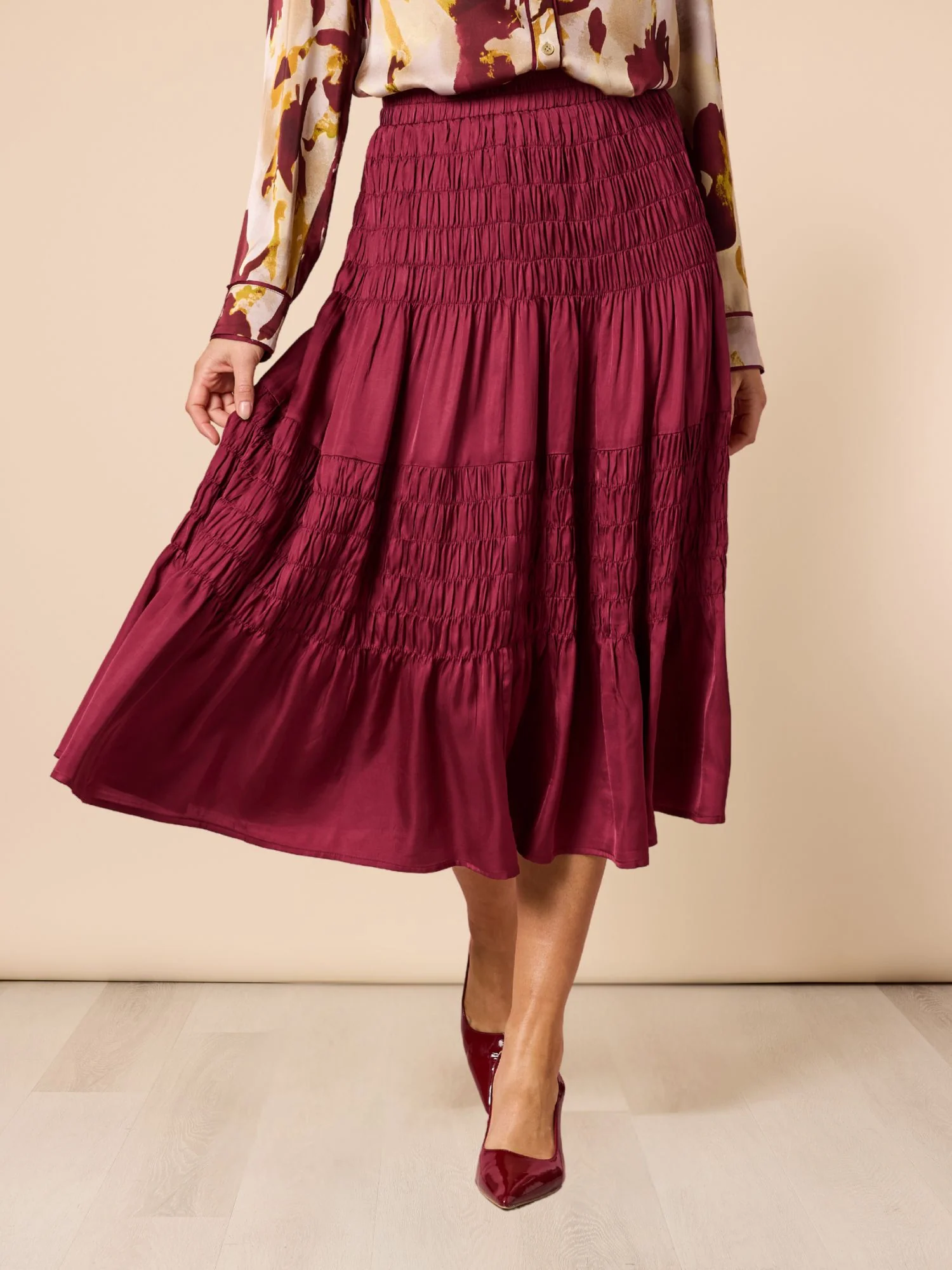 Lux Ruche Skirt - Shiraz