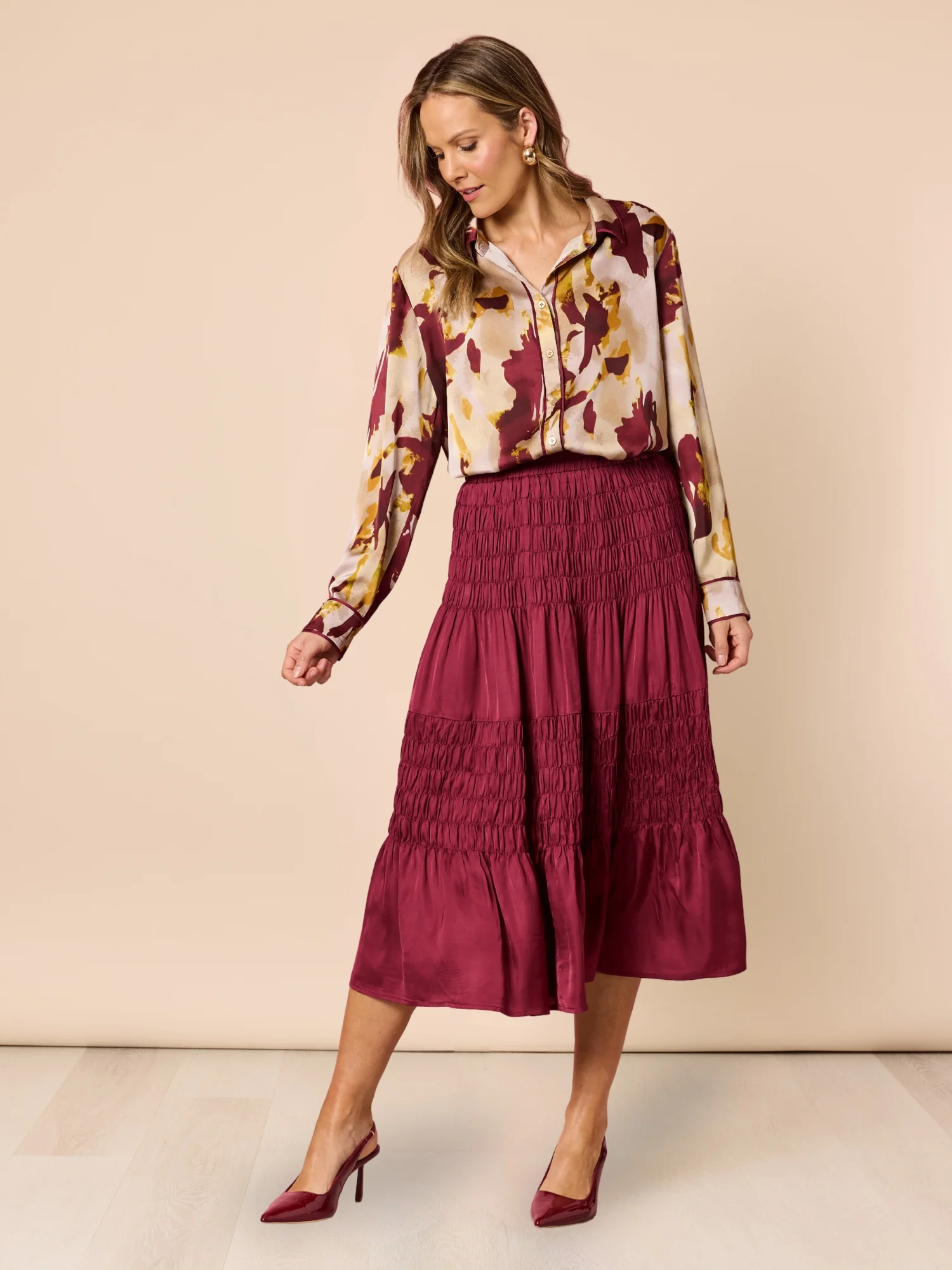 Lux Ruche Skirt - Shiraz - Image 2
