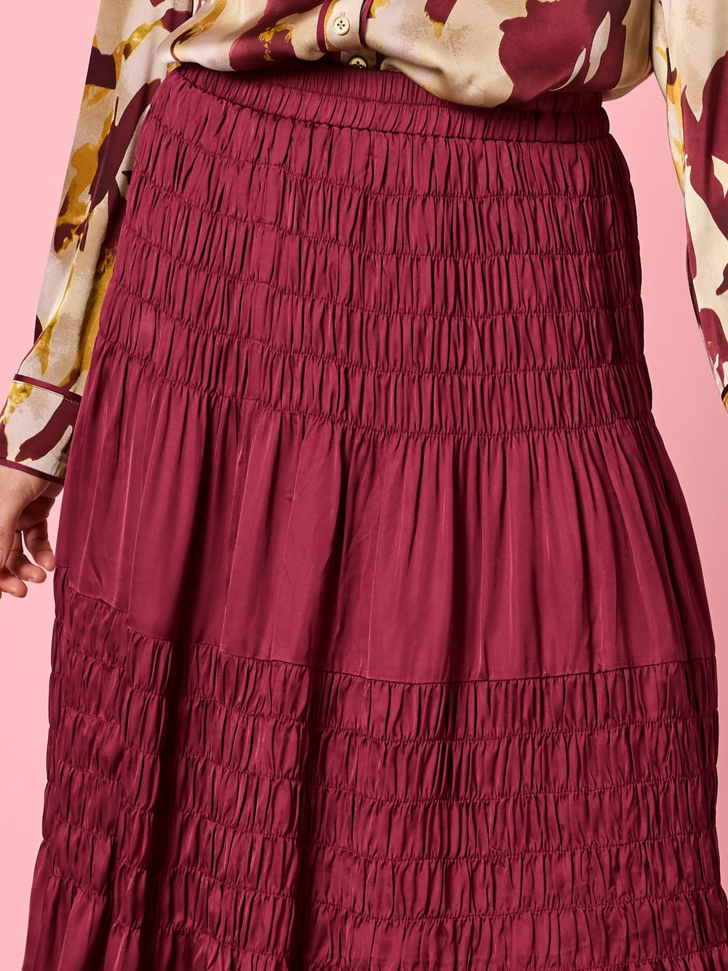 Lux Ruche Skirt - Shiraz - Image 3