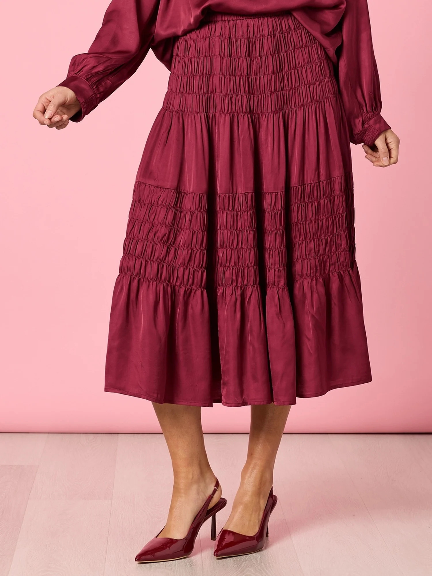 Lux Ruche Skirt - Shiraz - Image 4