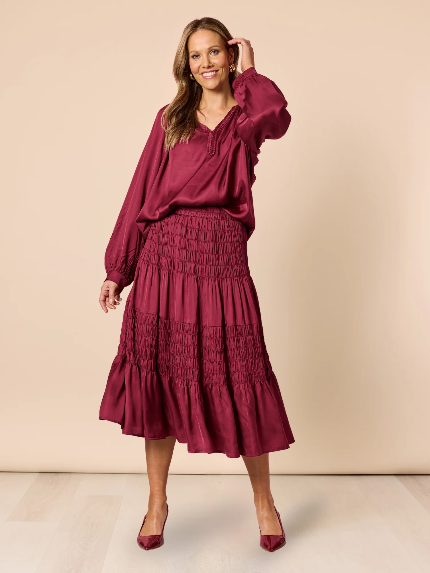 Lux Ruche Skirt - Shiraz - Image 5