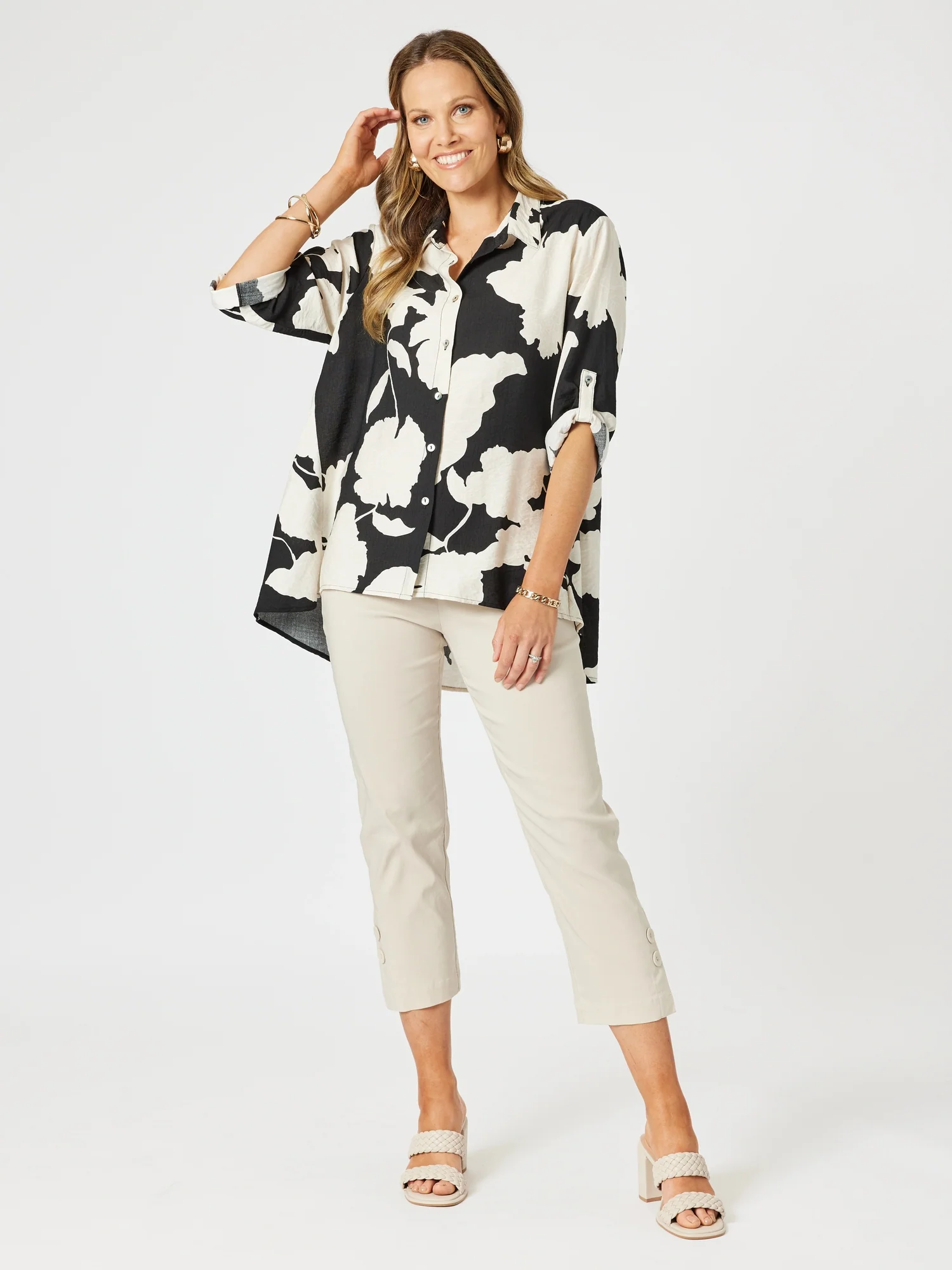 Luzia Twin Button Pant - Natural - Image 3