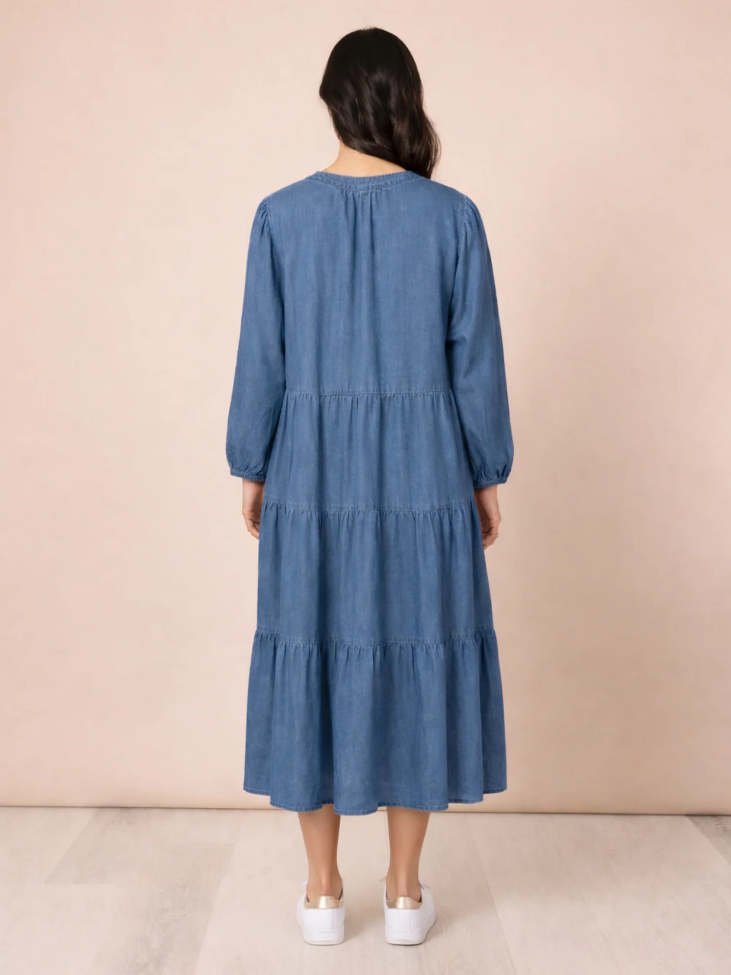 Macy Tiered Dress - Denim - Image 3