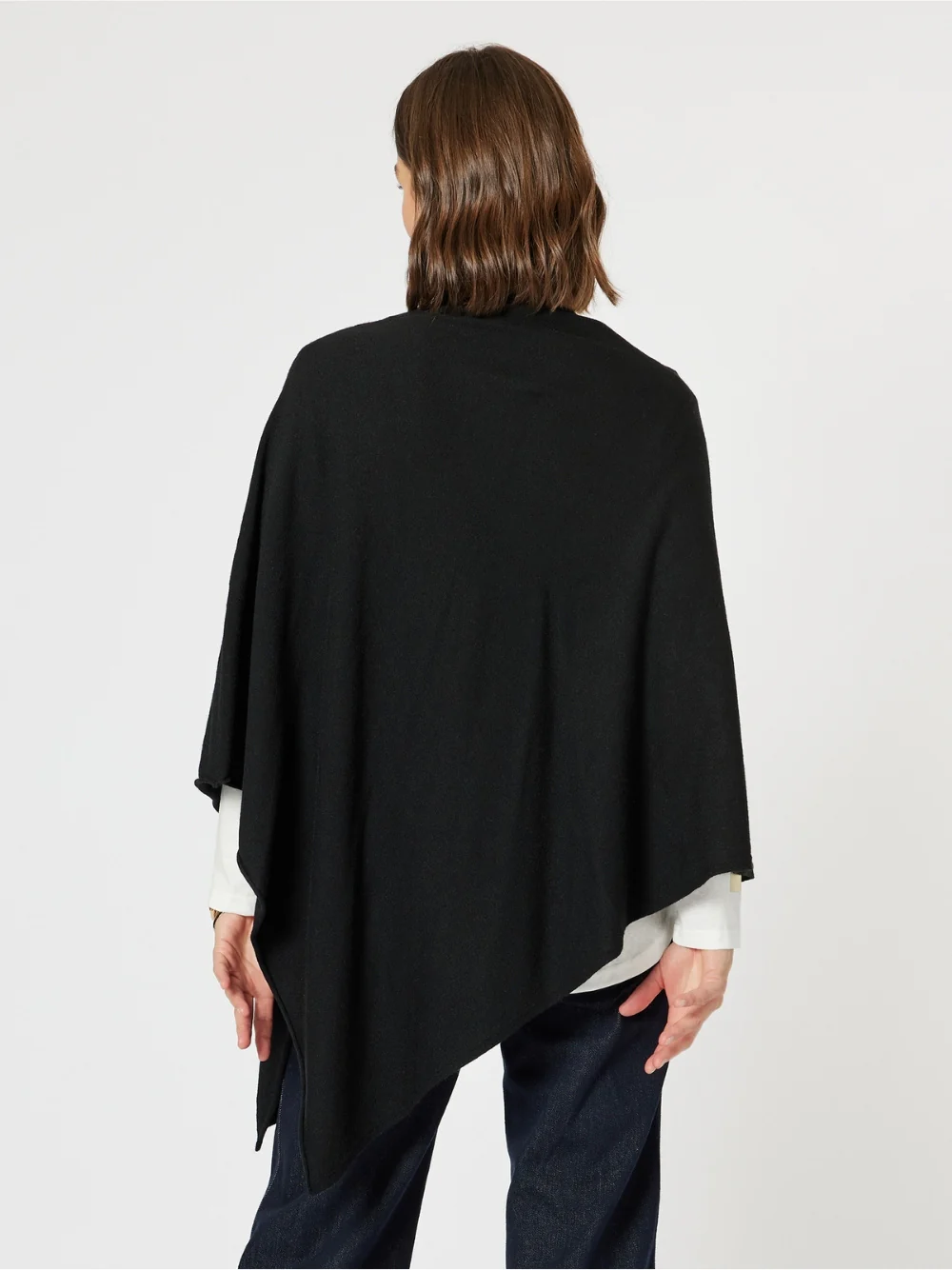 Macy Knit Poncho - Black - Image 2