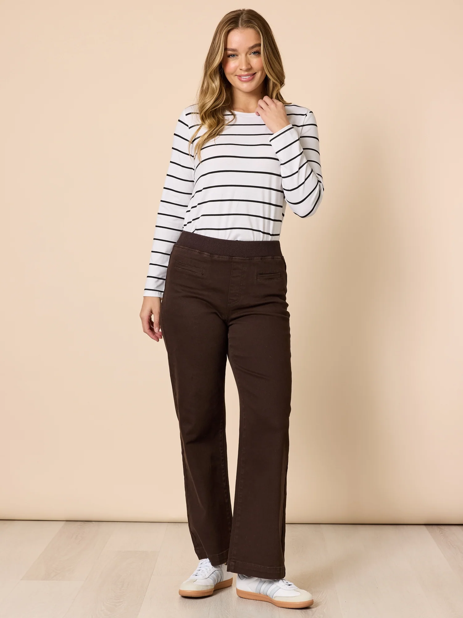 Maddy High Rise Wide Leg Jean - Chocolate - Image 3