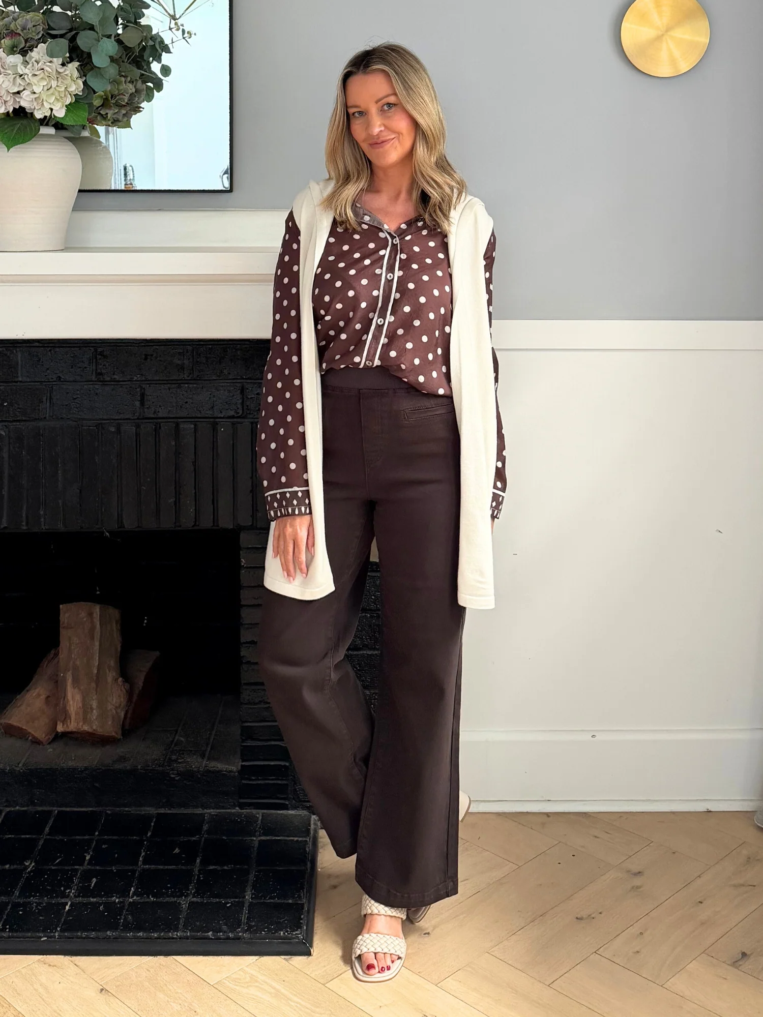 Maddy High Rise Wide Leg Jean - Chocolate - Image 7