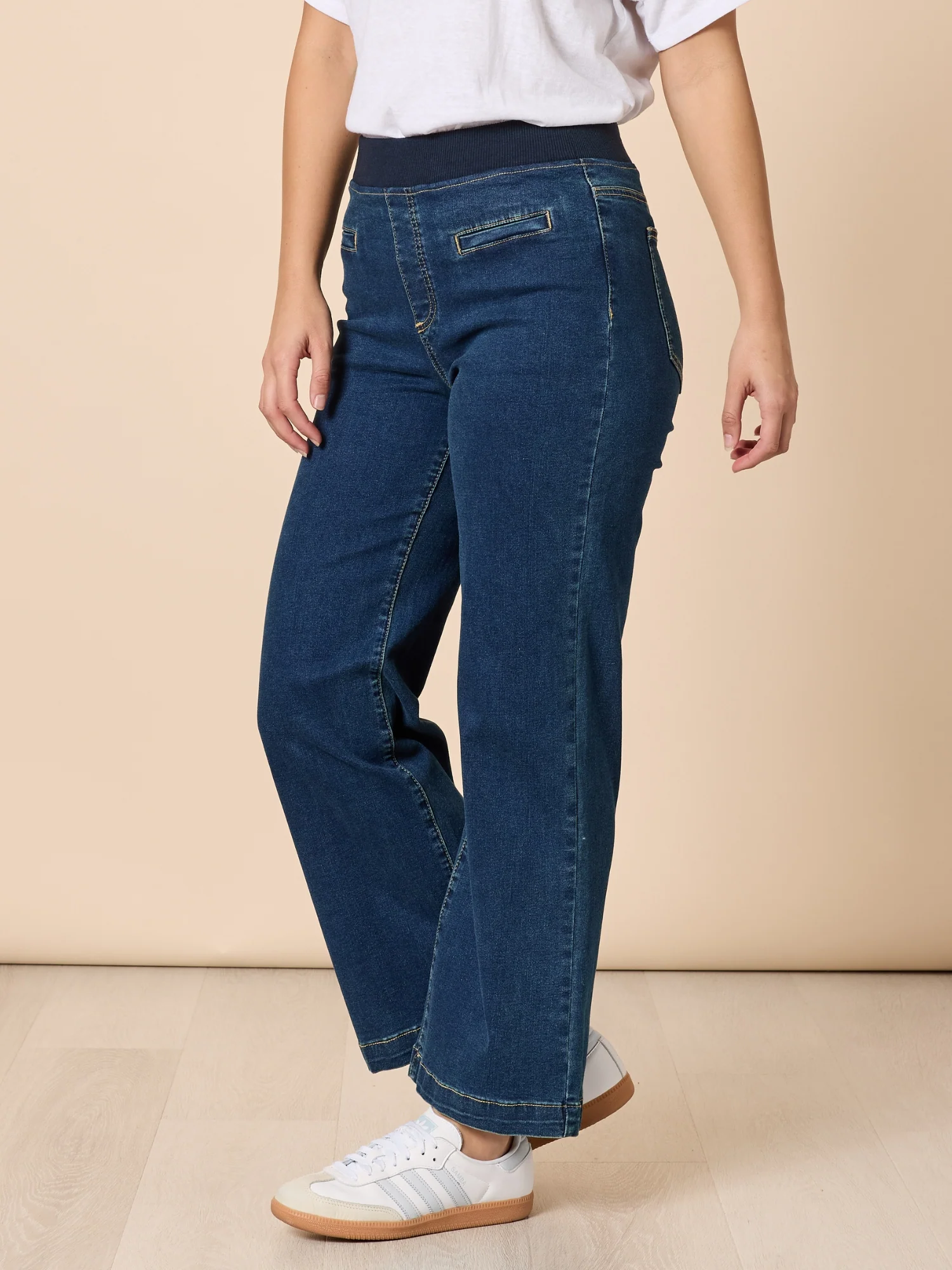 Maddy High Rise Wide Leg Jean - Dark Denim - Image 4