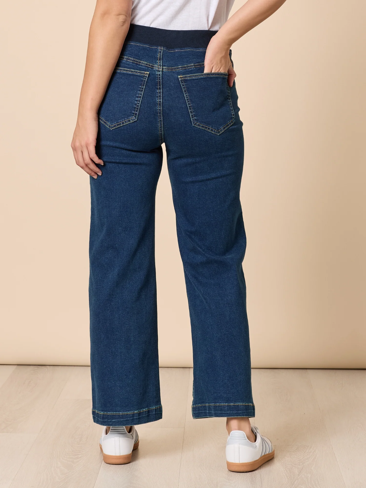 Maddy High Rise Wide Leg Jean - Dark Denim - Image 5