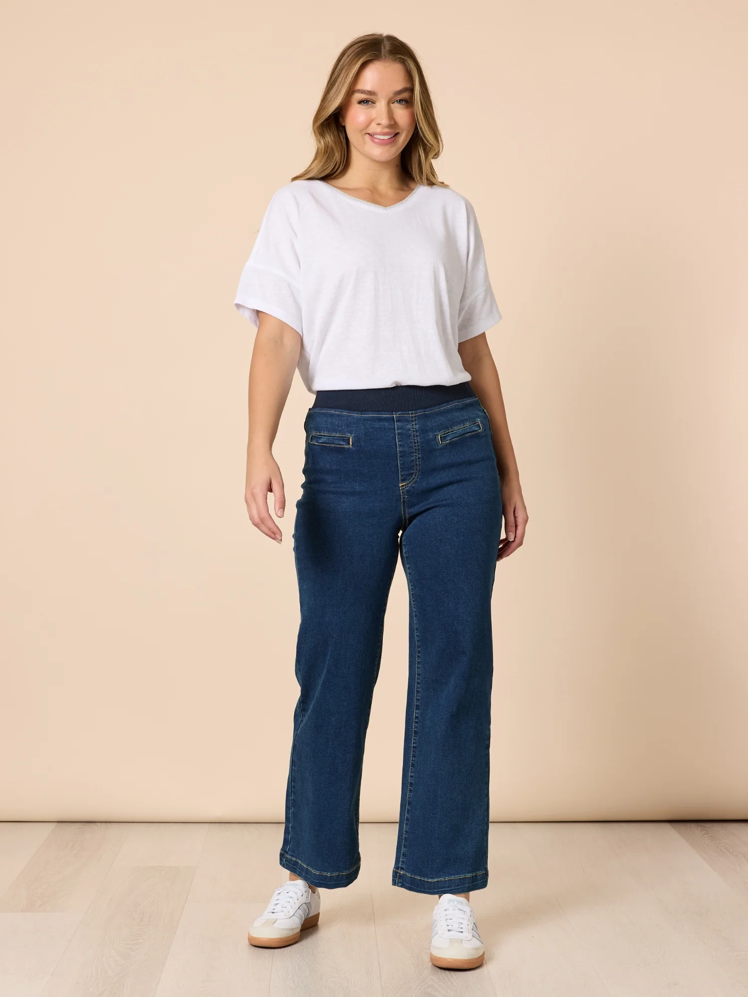 Maddy High Rise Wide Leg Jean - Dark Denim - Image 6