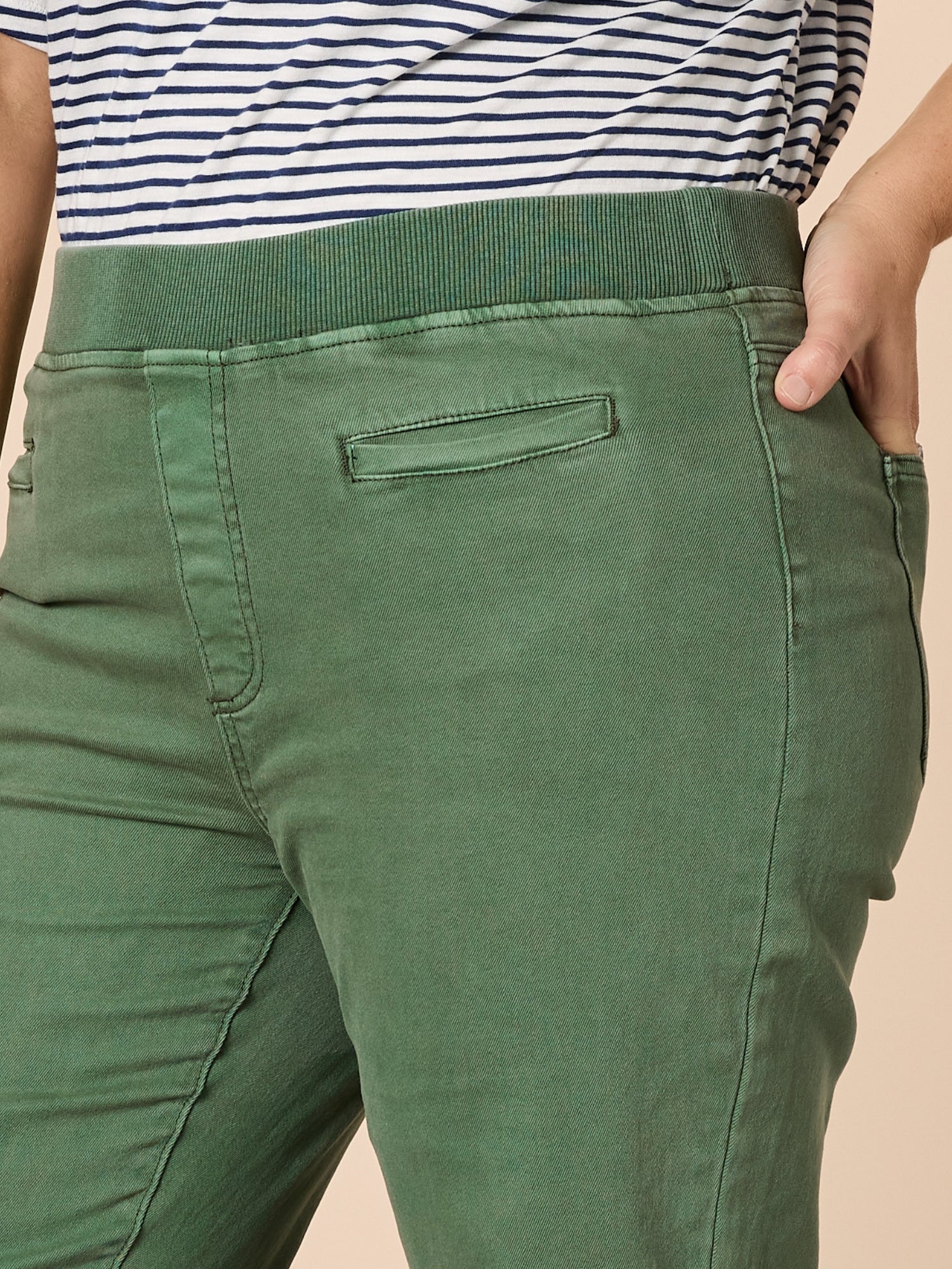 Maddy High Rise Wide Leg Jean - Khaki - Image 3