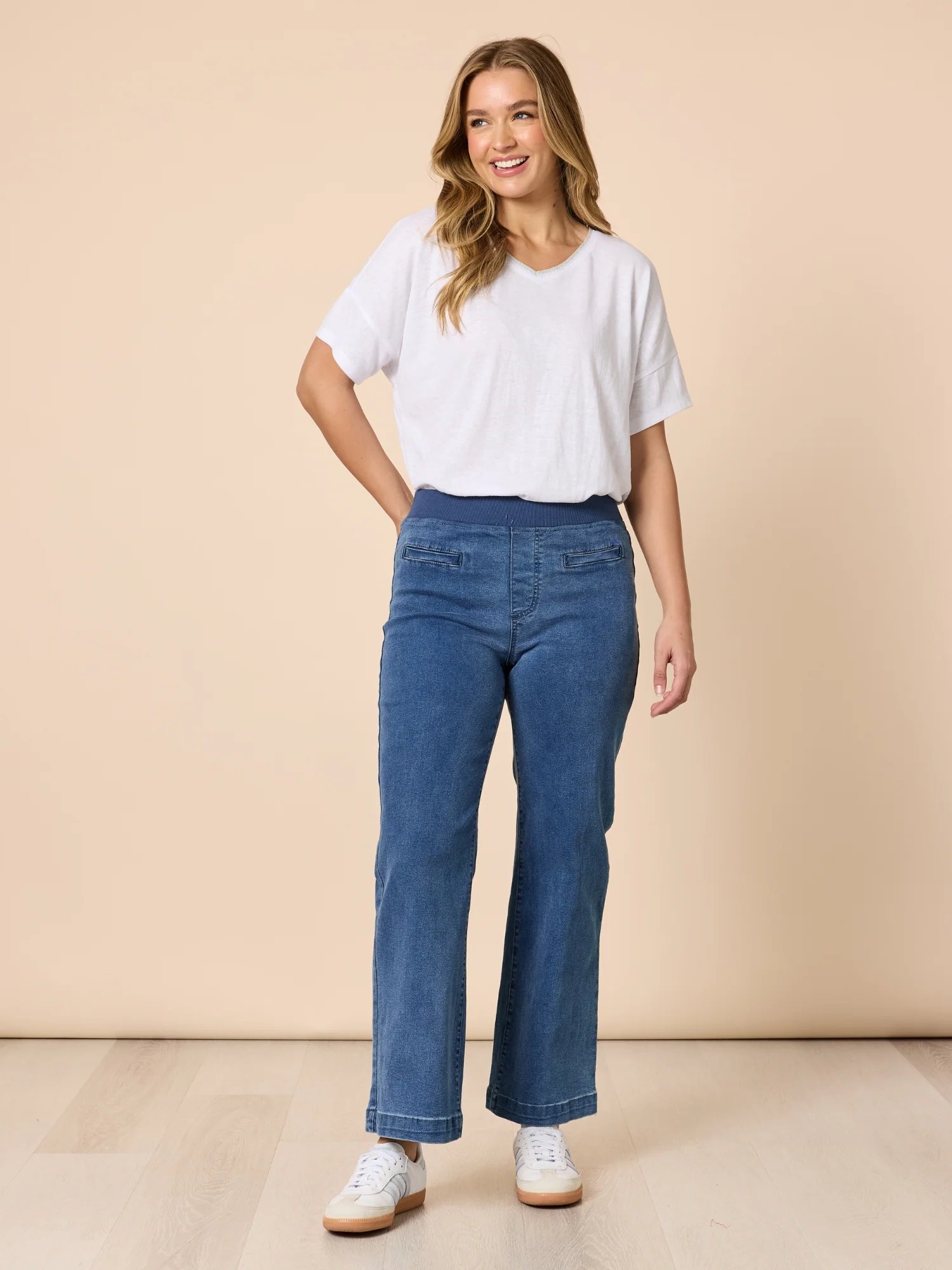 Maddy High Rise Wide Leg Jean - Denim - Image 2