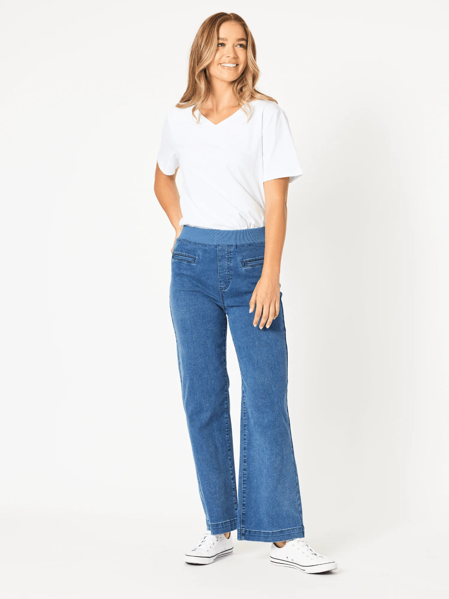 Maddy High Rise Wide Leg Jean - Denim - Image 7