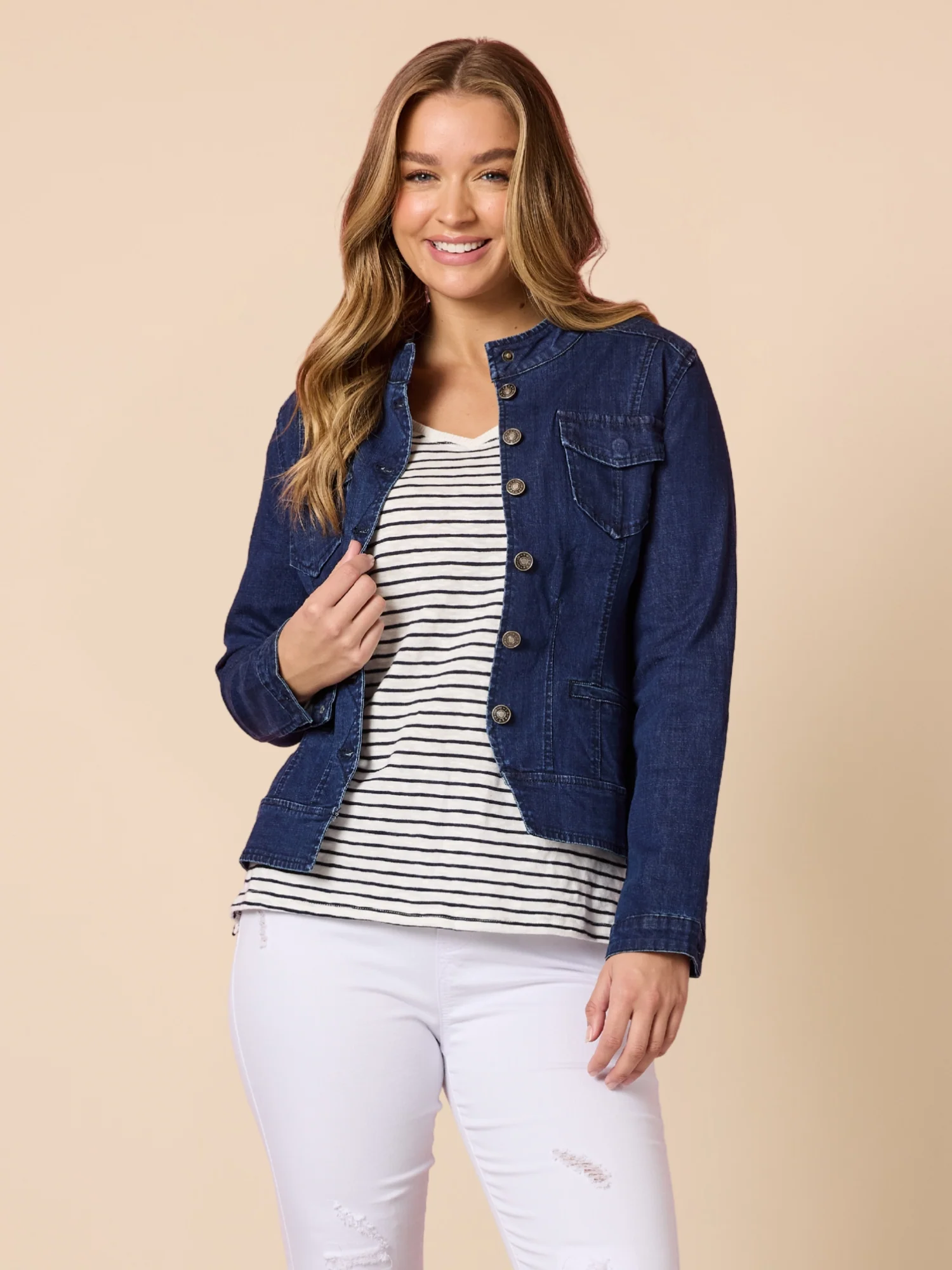 Maggie Denim Jacket - Dark Denim - Image 3