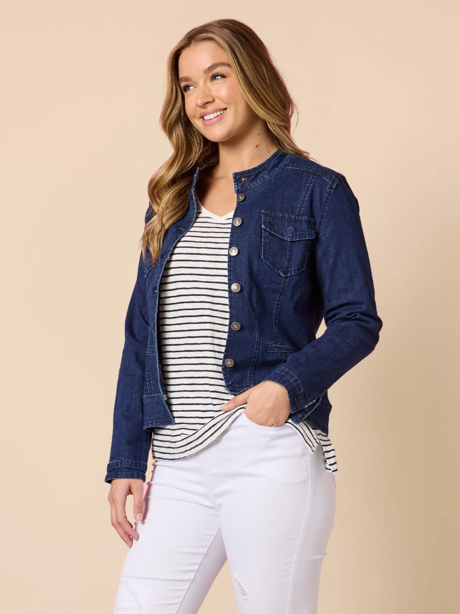 Maggie Denim Jacket - Dark Denim - Image 4