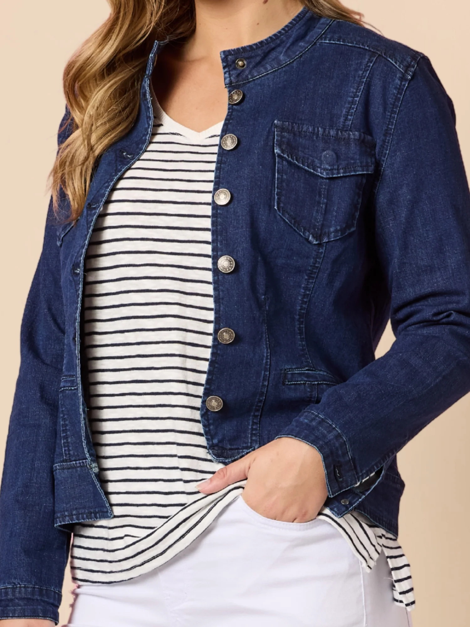 Maggie Denim Jacket - Dark Denim - Image 6