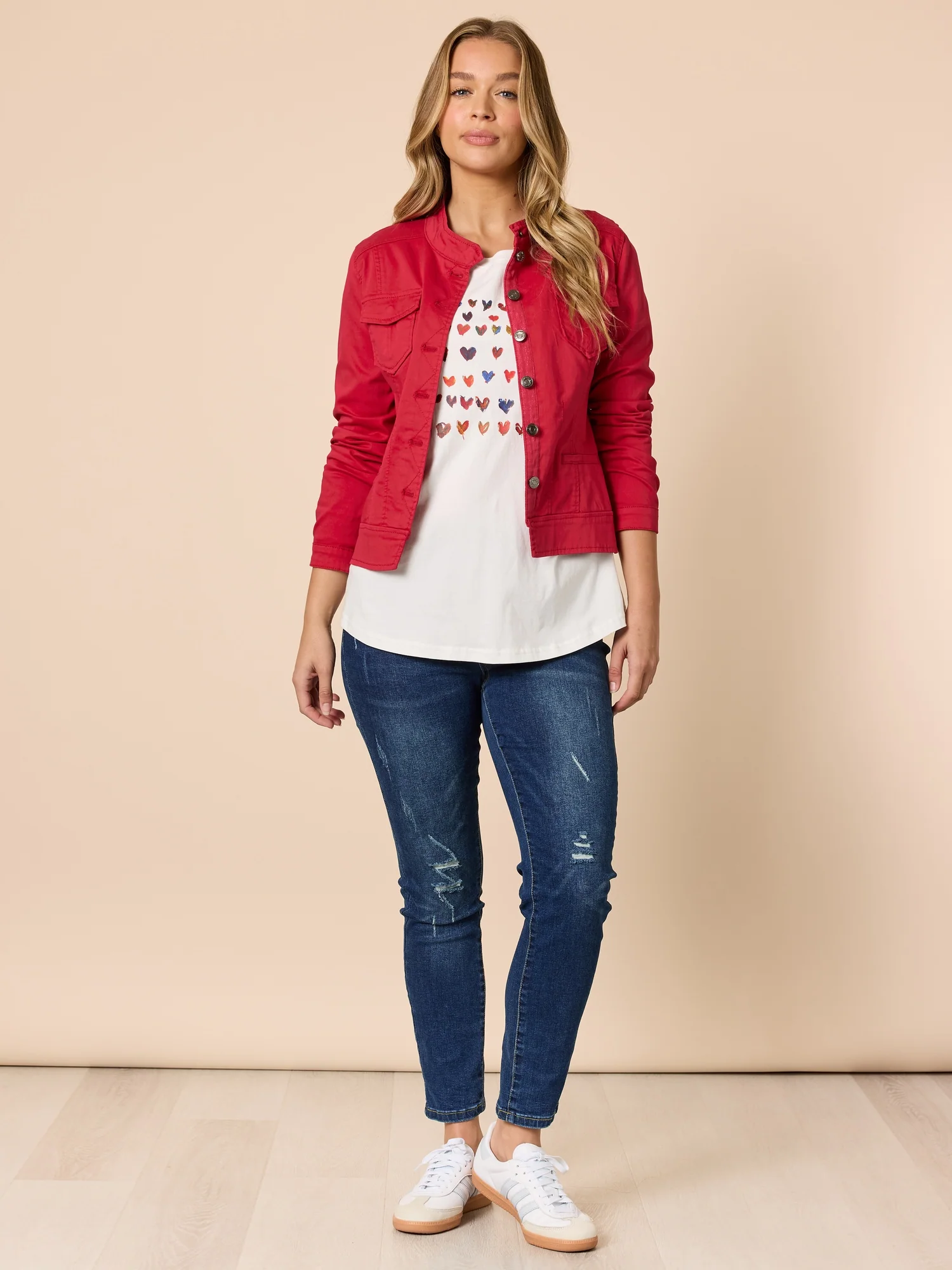 Maggie Denim Jacket - Red - Image 2