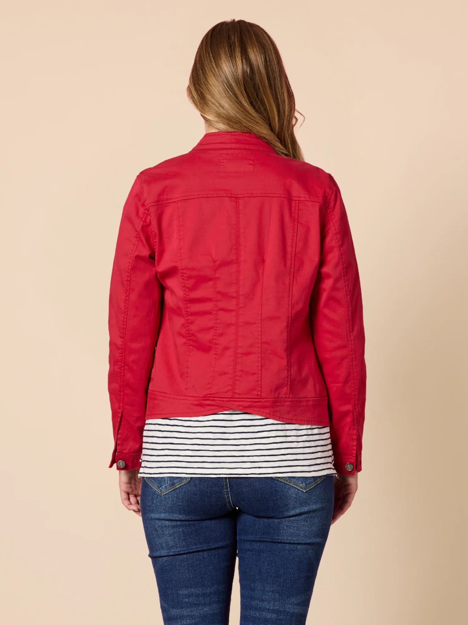 Maggie Denim Jacket - Red - Image 4