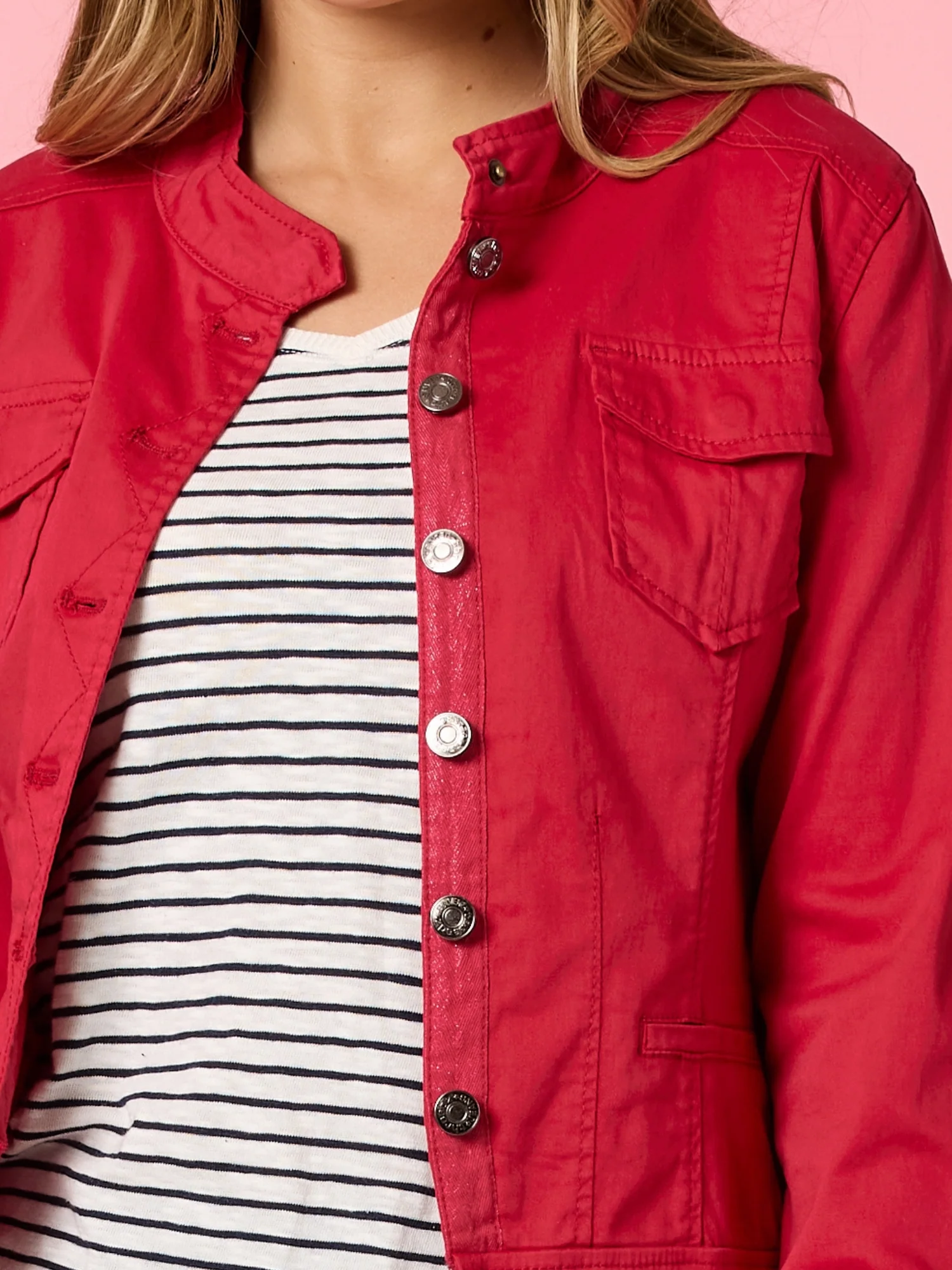 Maggie Denim Jacket - Red - Image 5