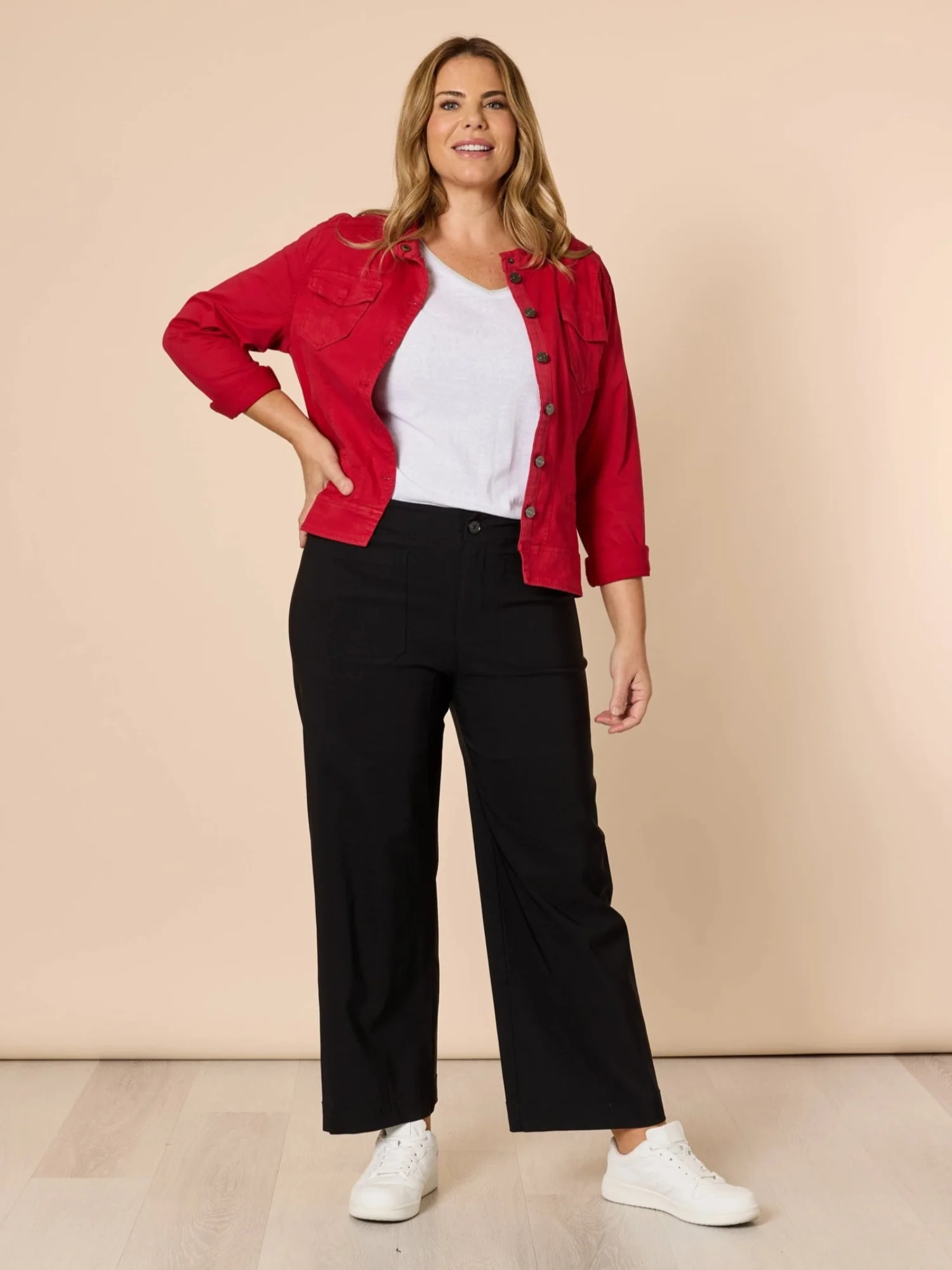 Maggie Denim Jacket - Red - Image 7