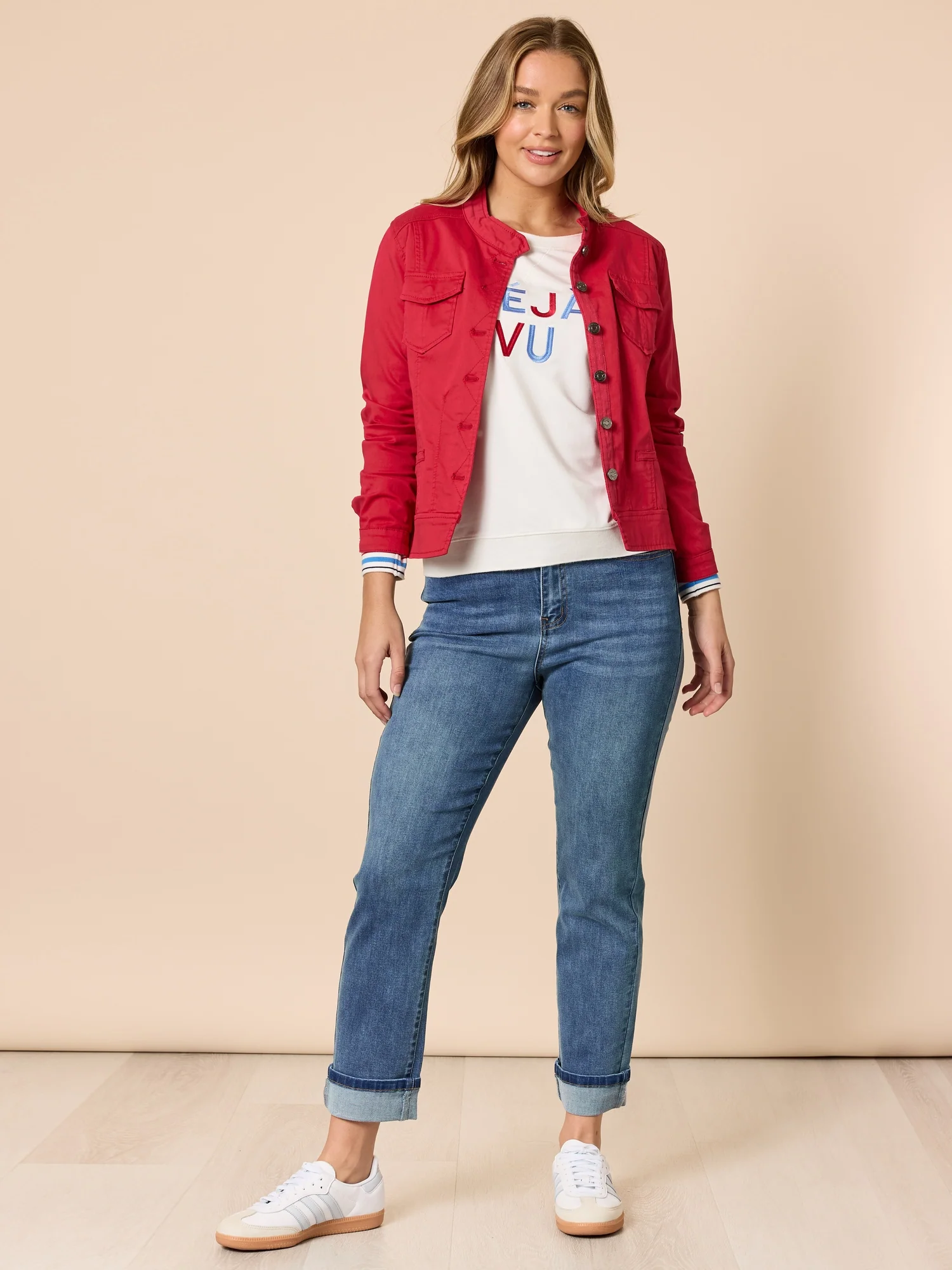 Maggie Denim Jacket - Red - Image 8