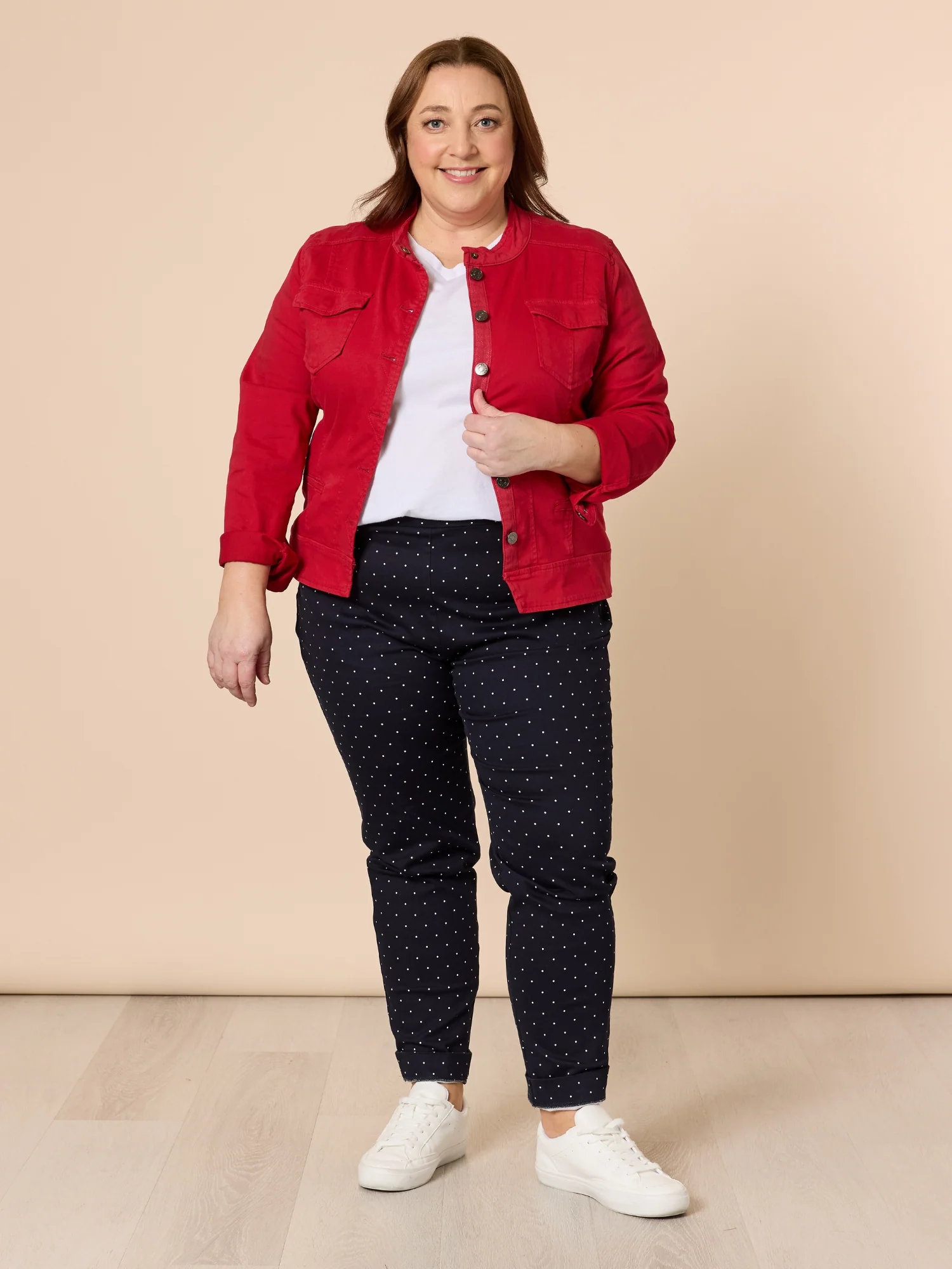 Maggie Denim Jacket - Red - Image 9
