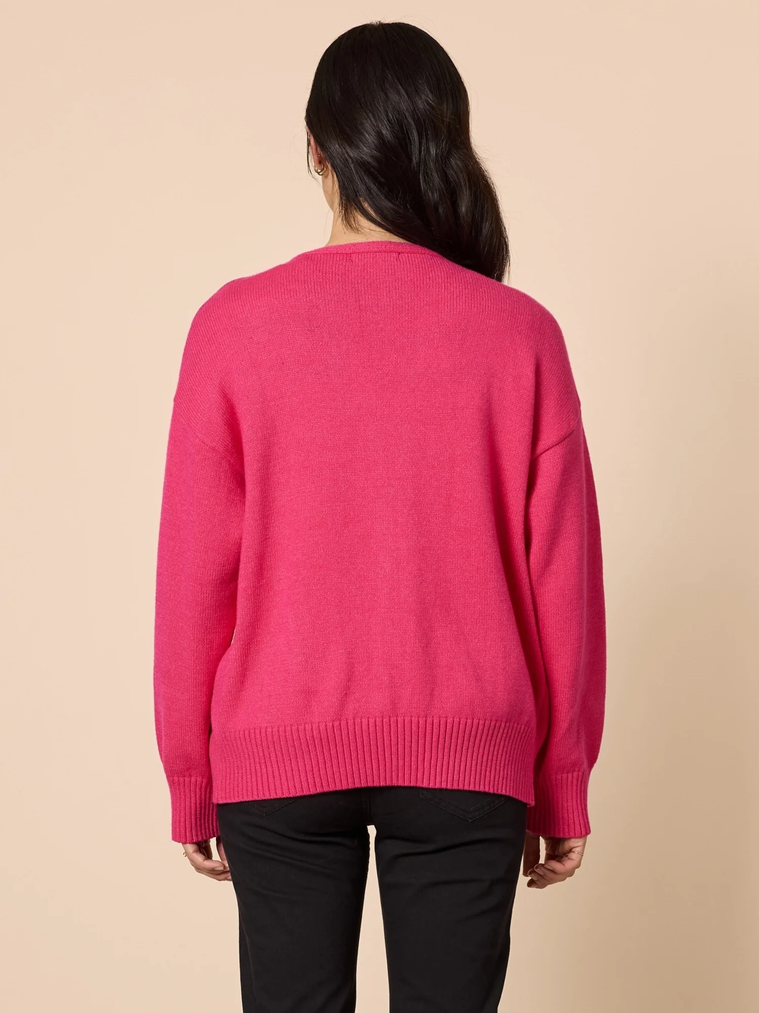 Manhattan Zip Knit Cardigan - Hot Pink - Image 4