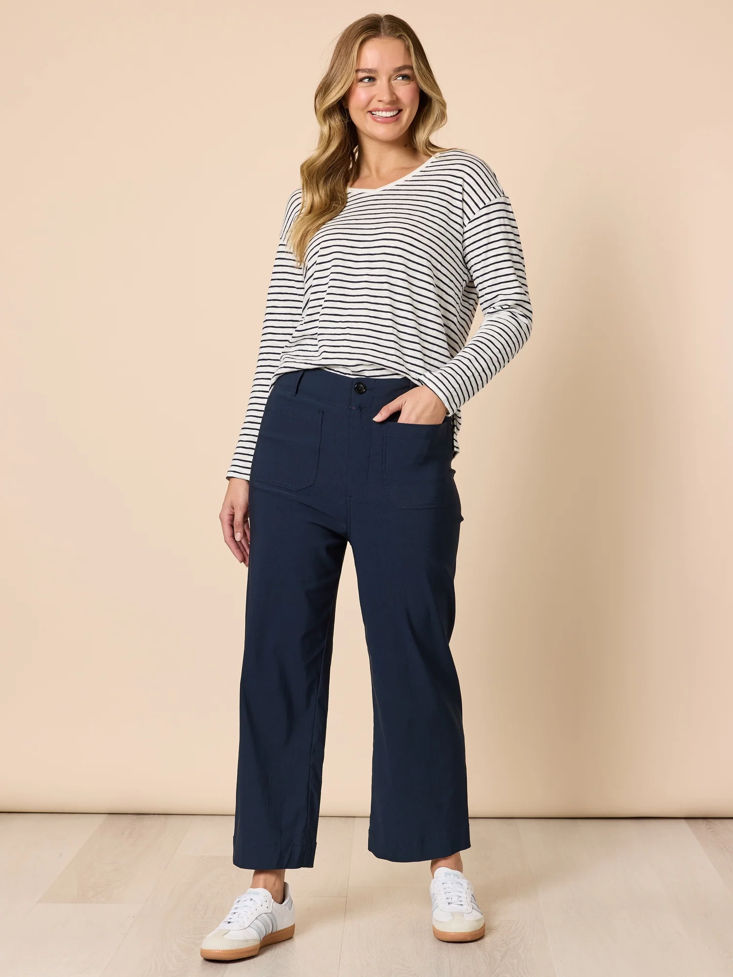 Marine Wide Leg Pant - Navy - Image 9