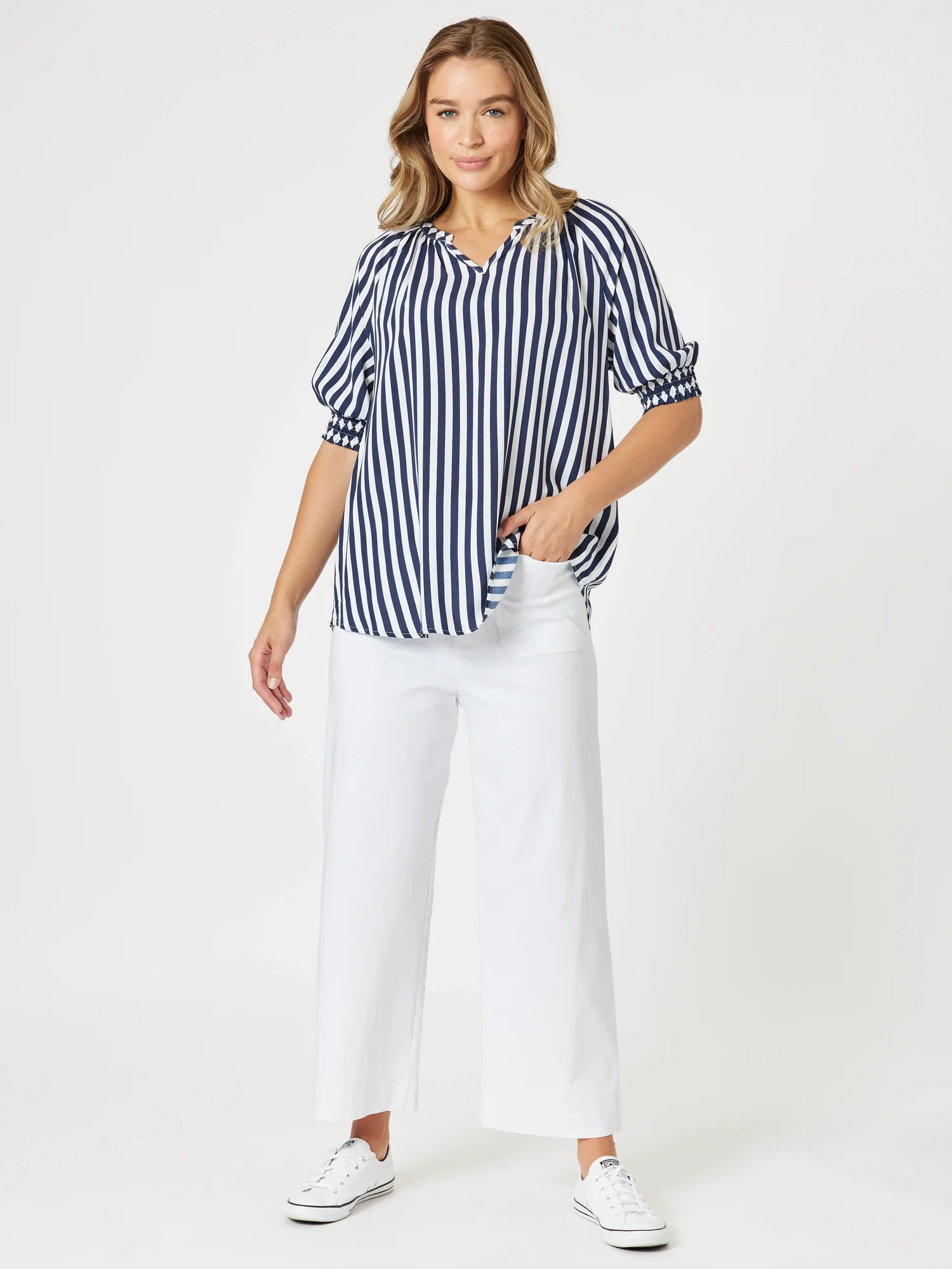 Marine Wide Leg Pant - White - Image 2
