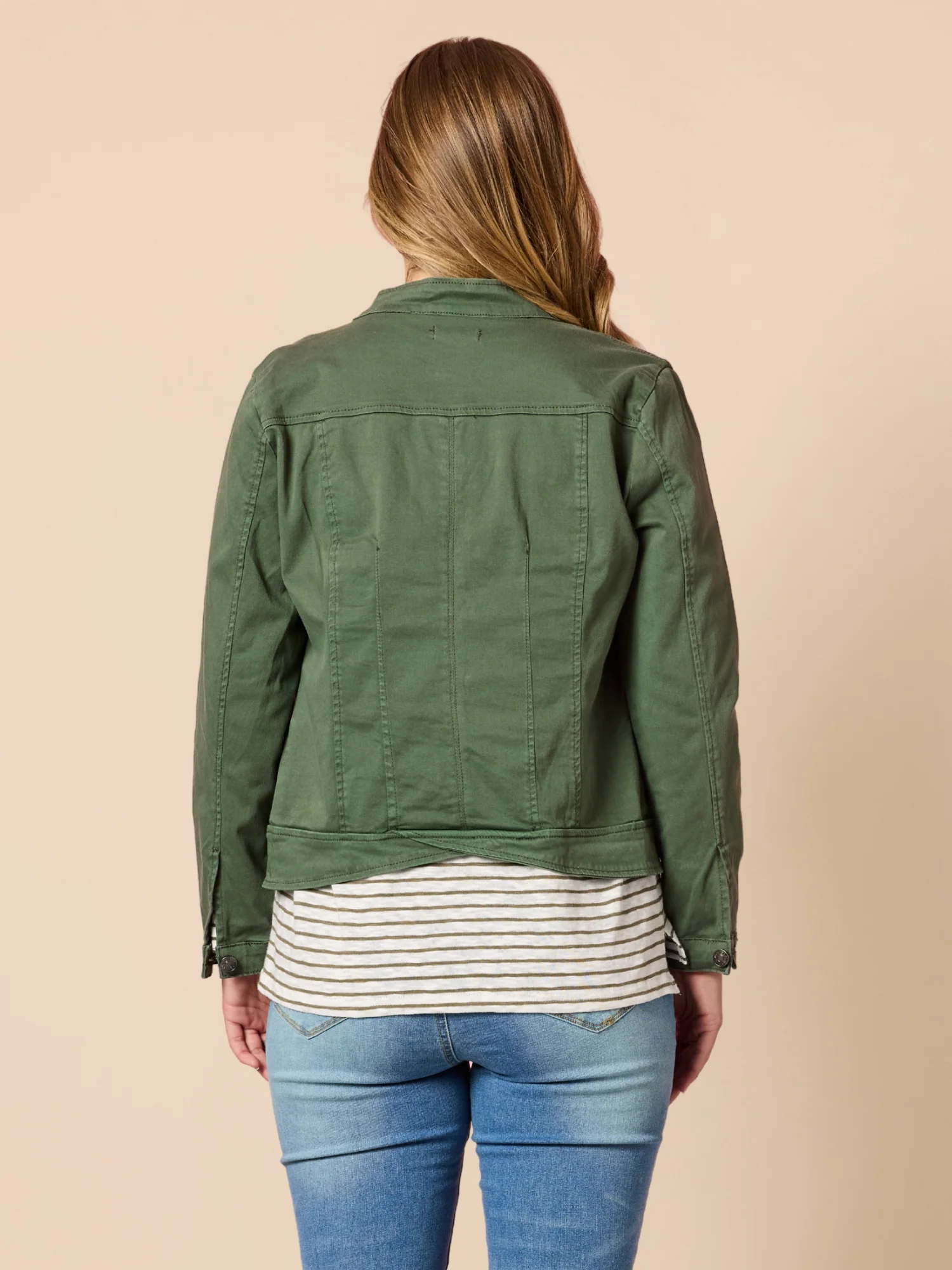 Maggie Denim Jacket - Khaki - Image 4