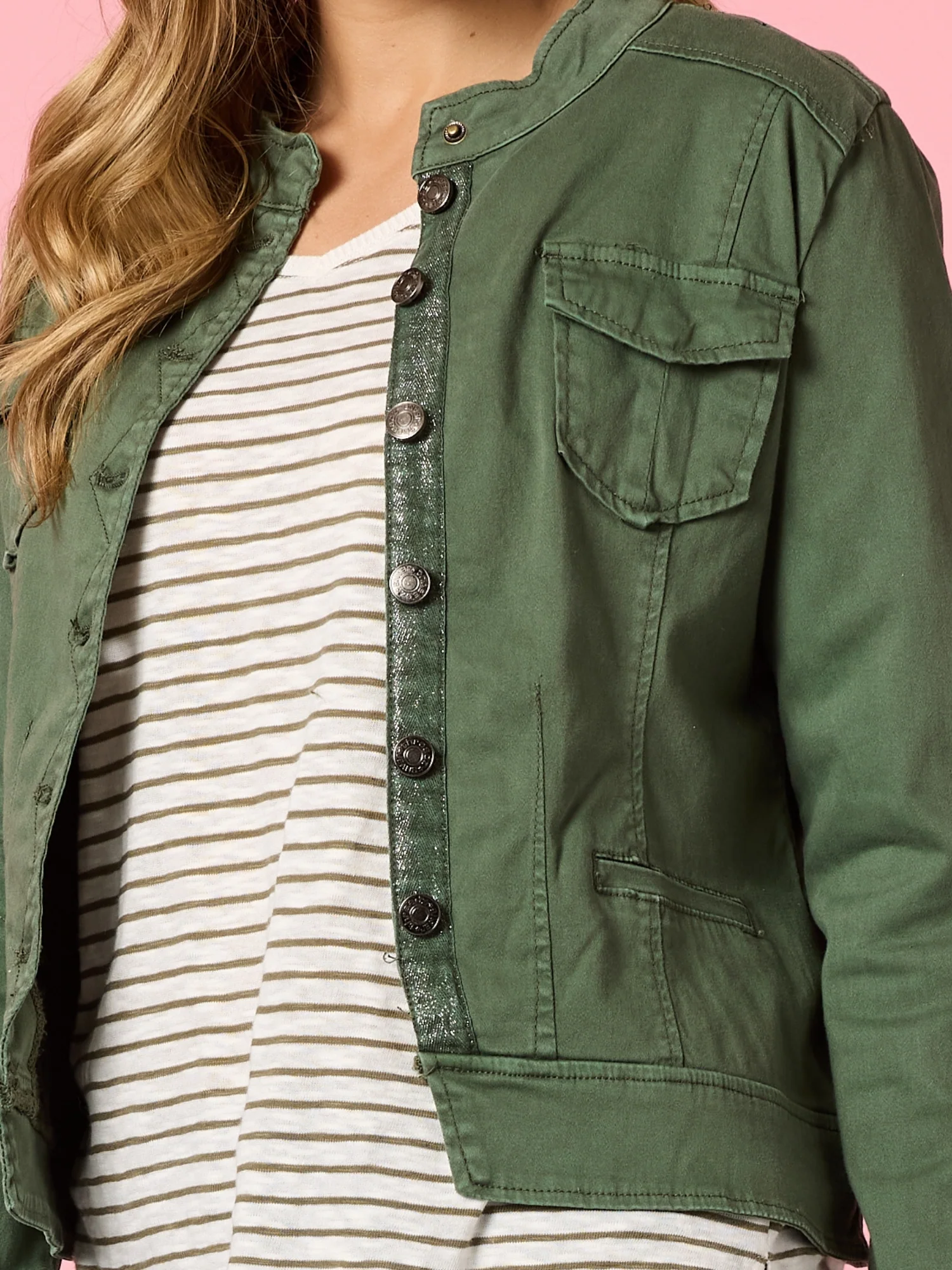 Maggie Denim Jacket - Khaki - Image 5