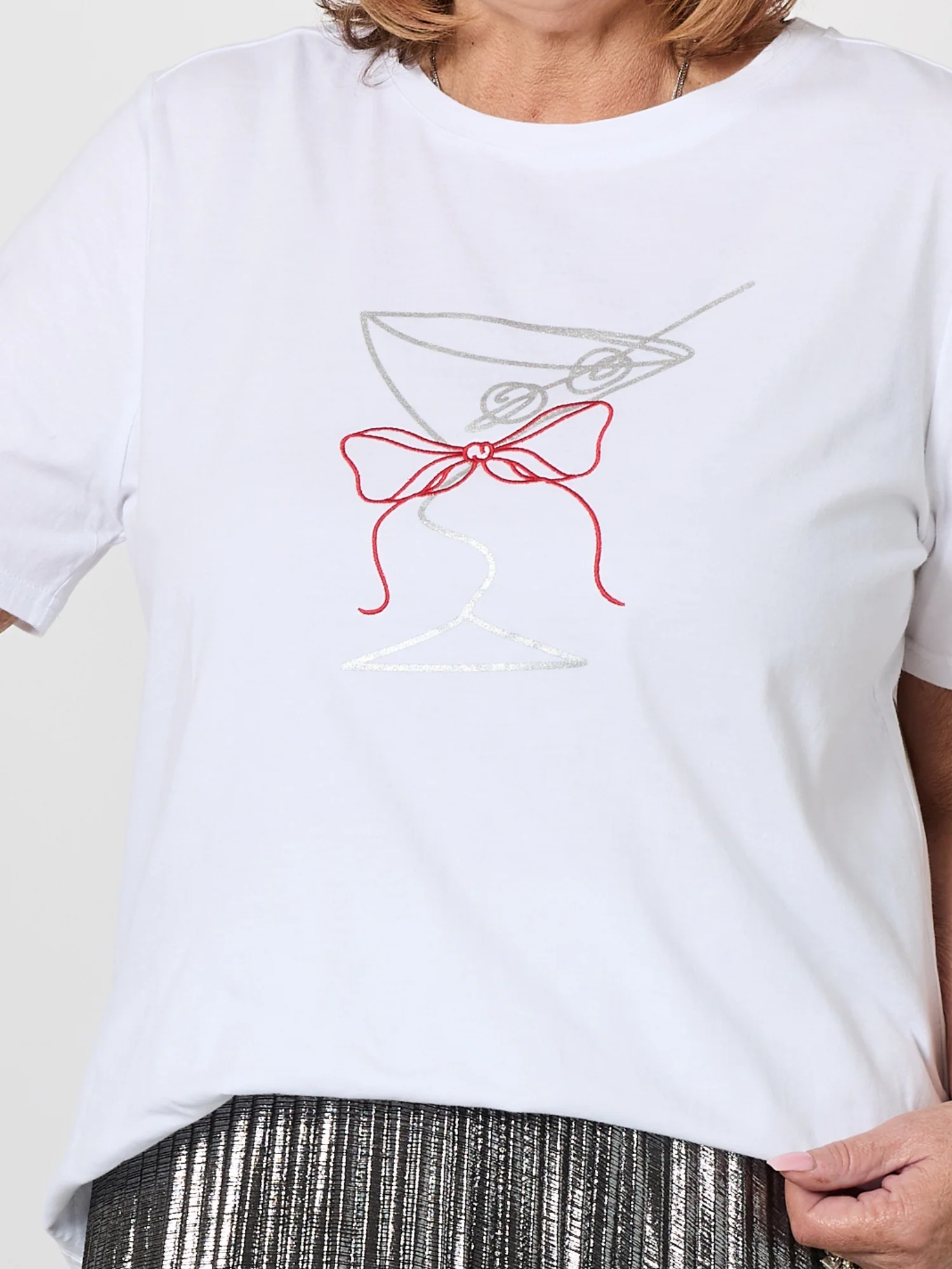 Martini Print Tee - White - Image 10