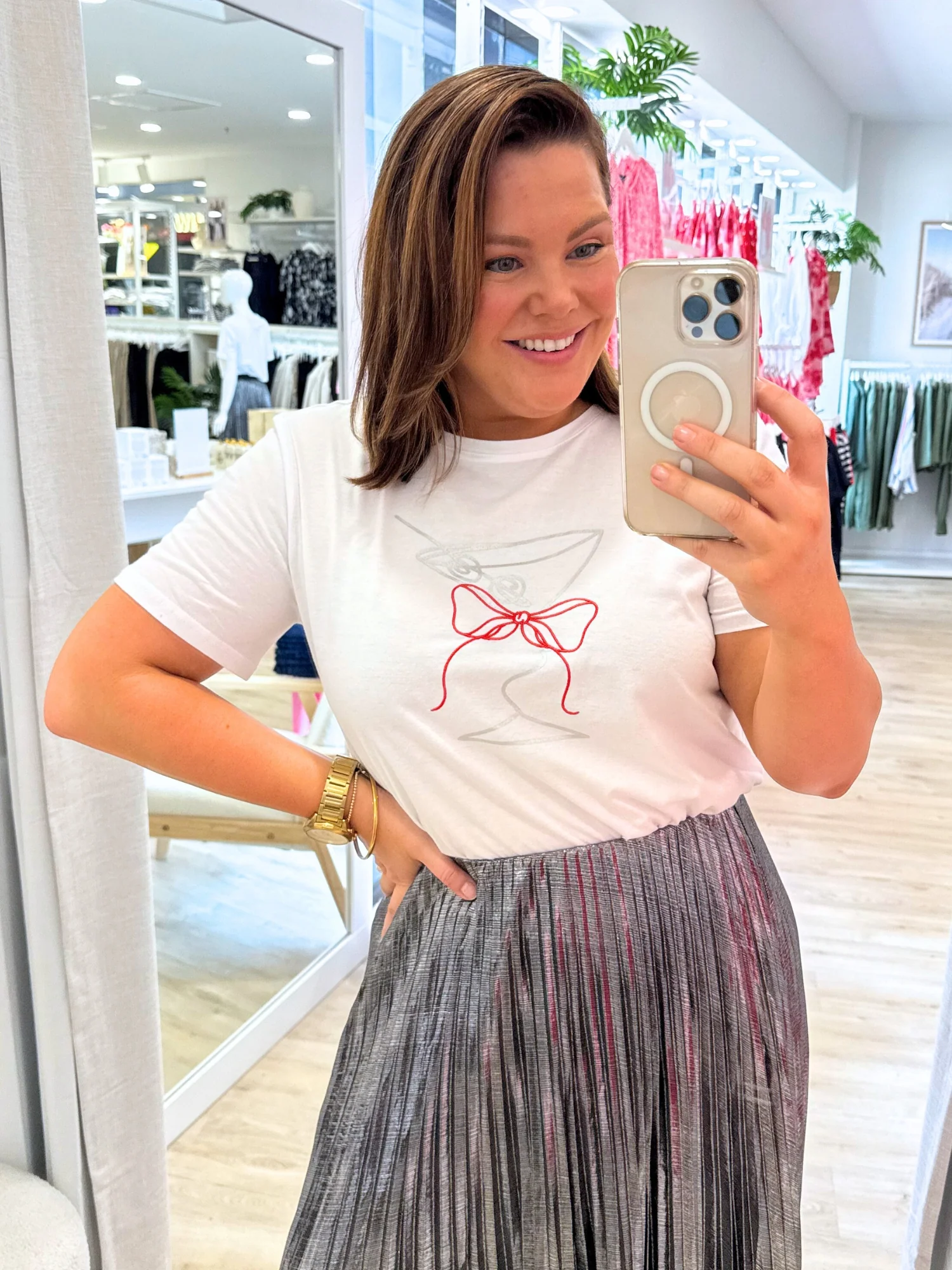 Martini Print Tee - White - Image 2