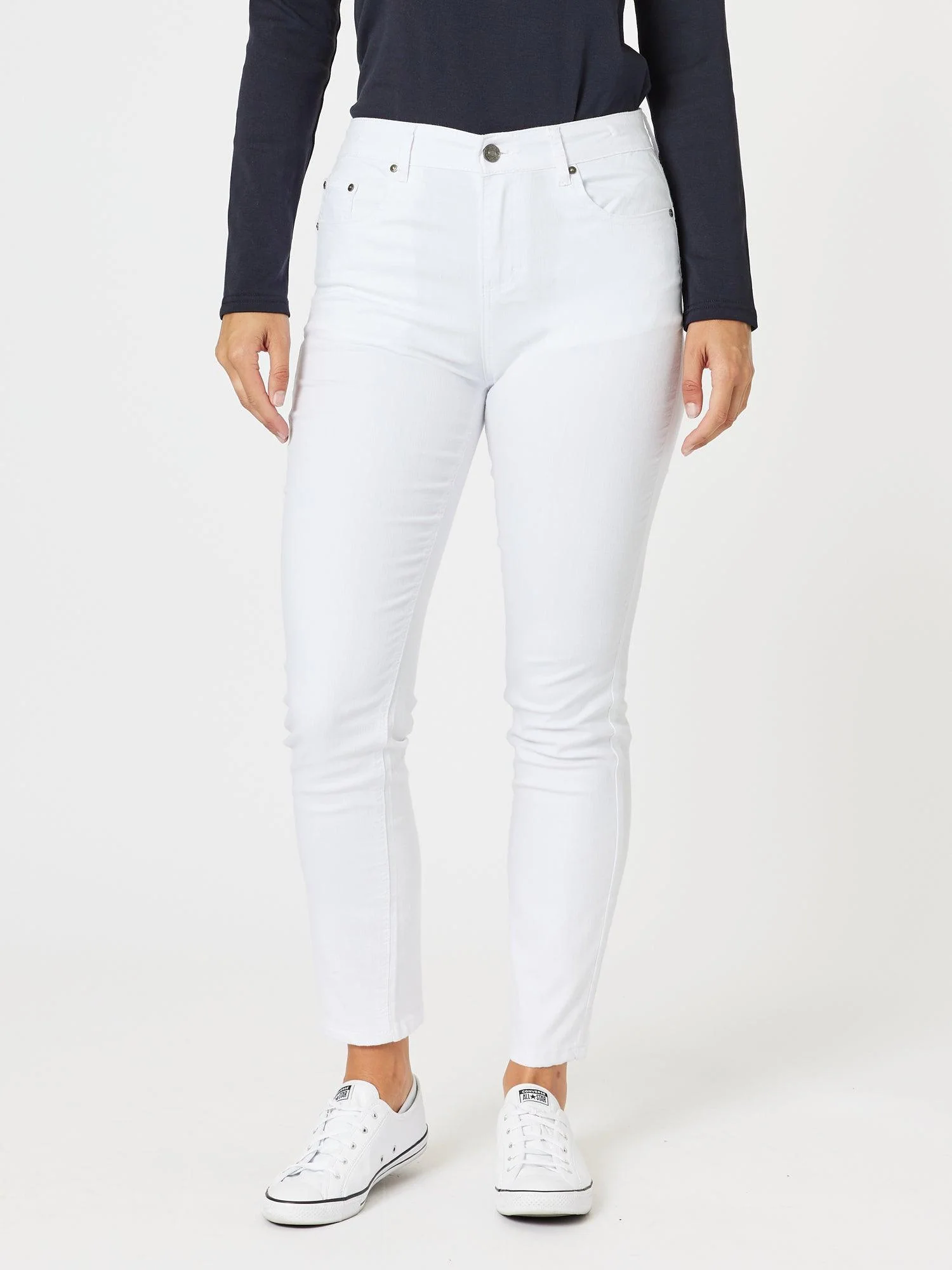 Marvel High Rise Stretch Jean - White - Image 7