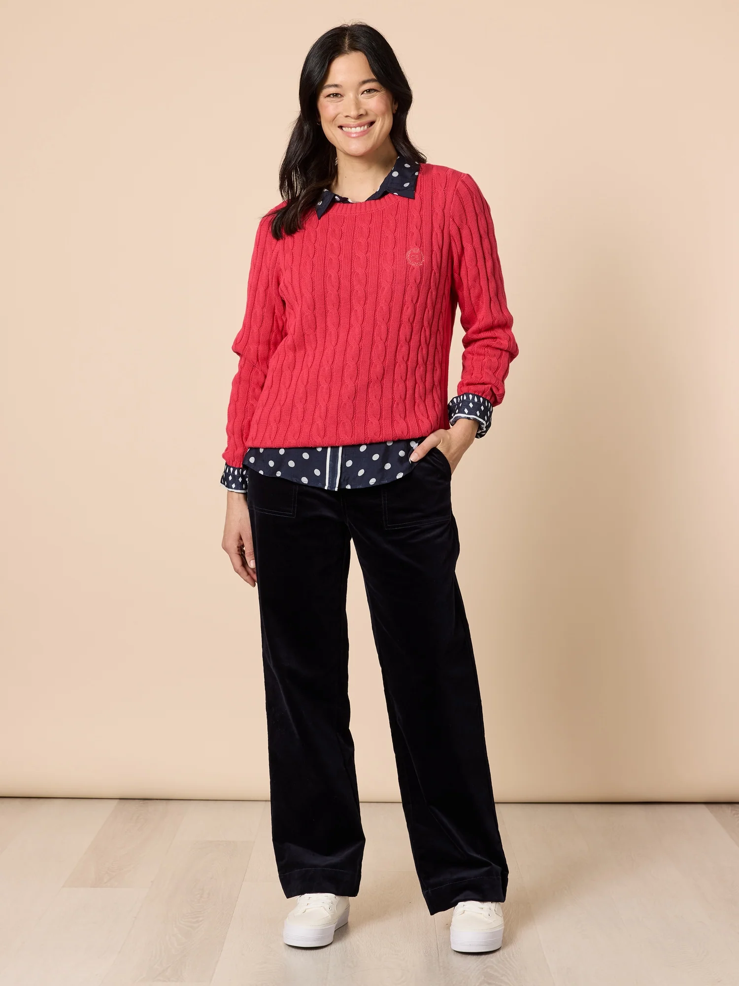 Melrose Velvet Straight Leg Jean - Navy - Image 2