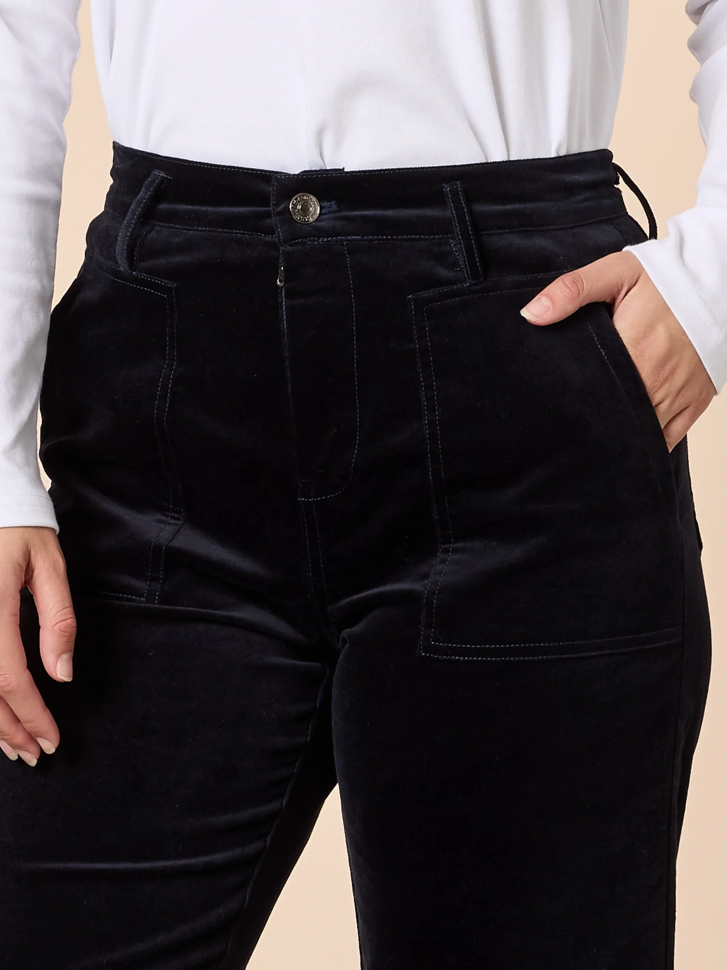 Melrose Velvet Straight Leg Jean - Navy - Image 4