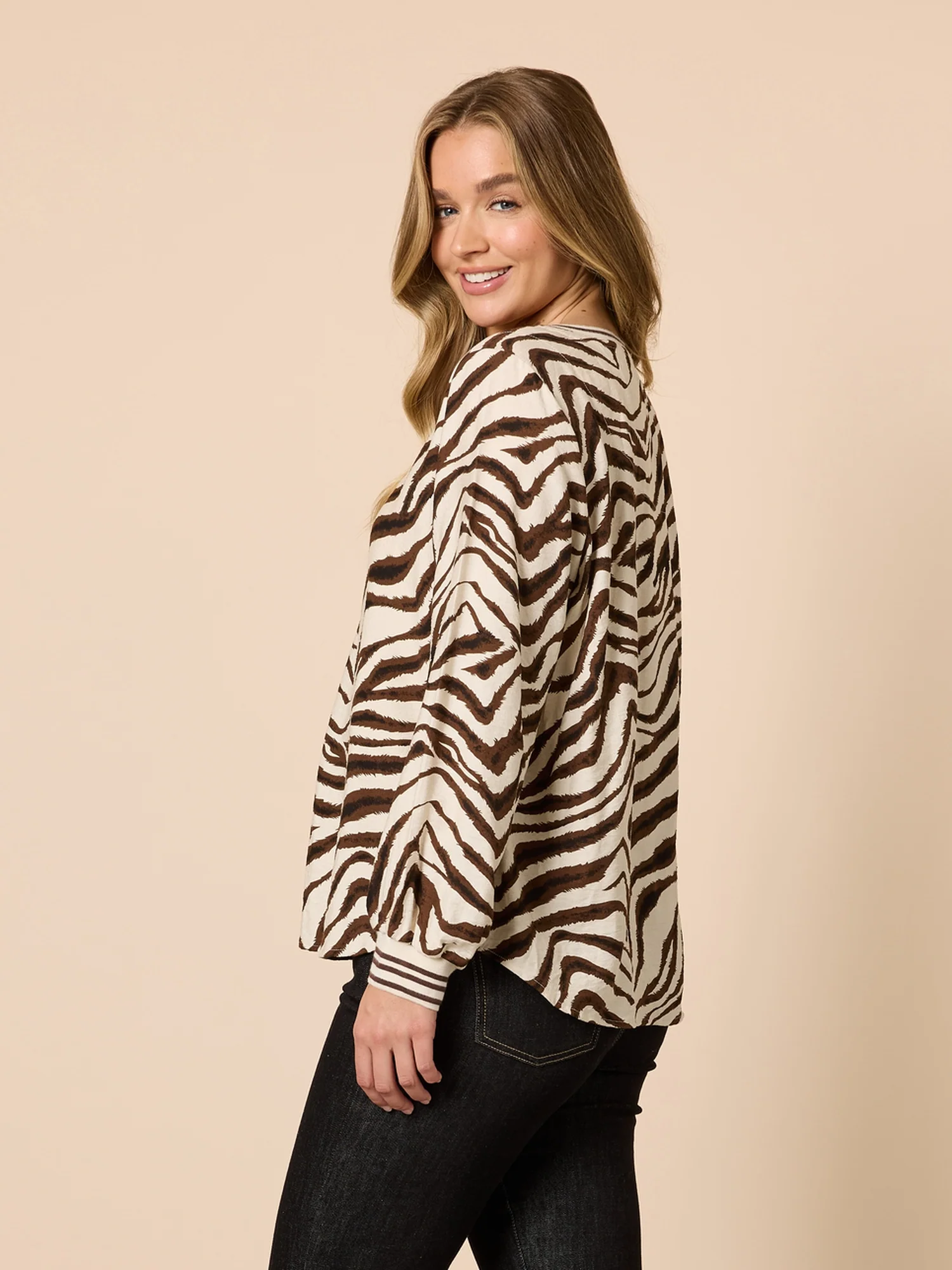 Metropolitan Animal Print Top - Natural Multi - Image 4