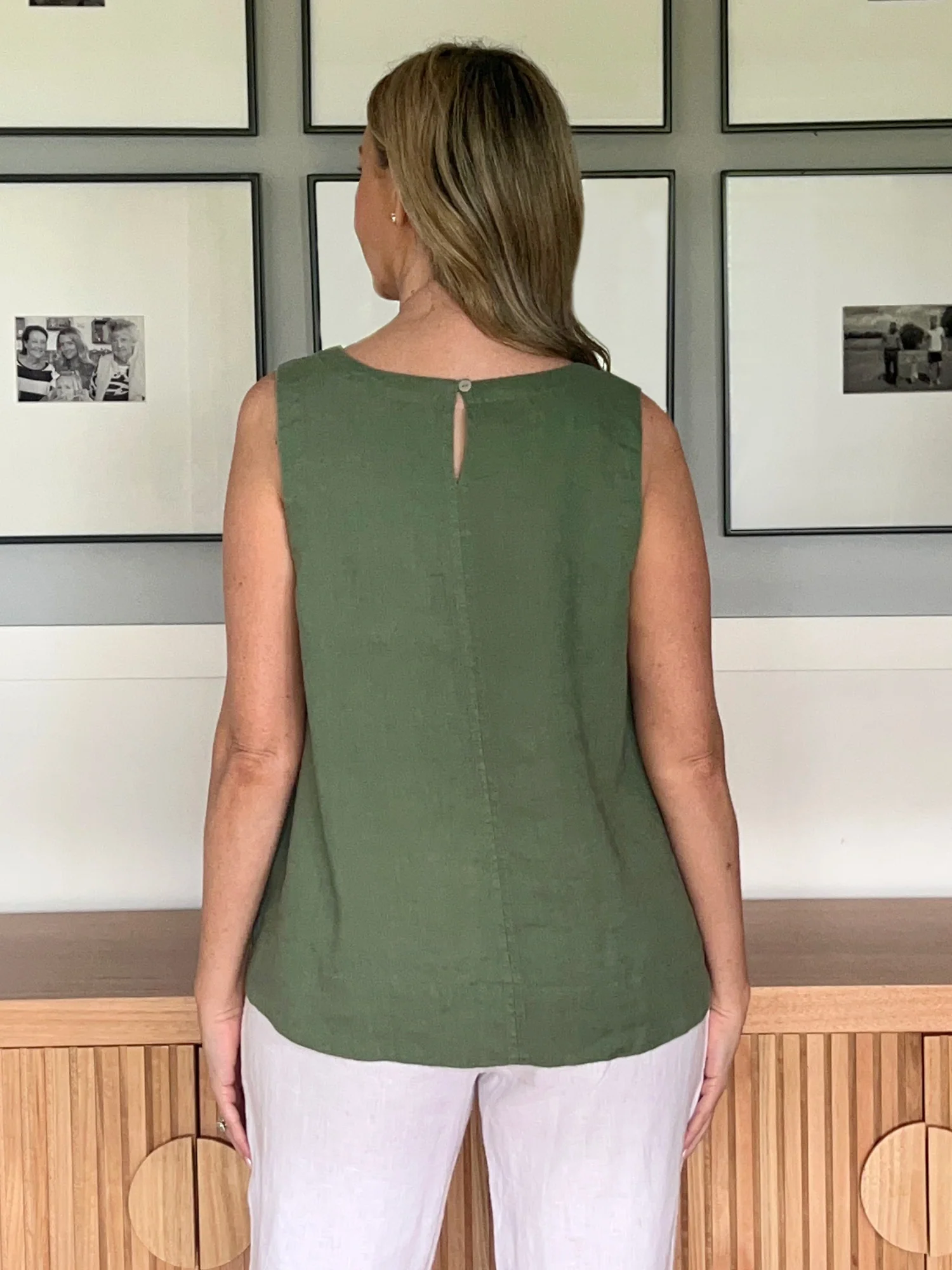 Miley Linen Cami - Khaki - Image 2