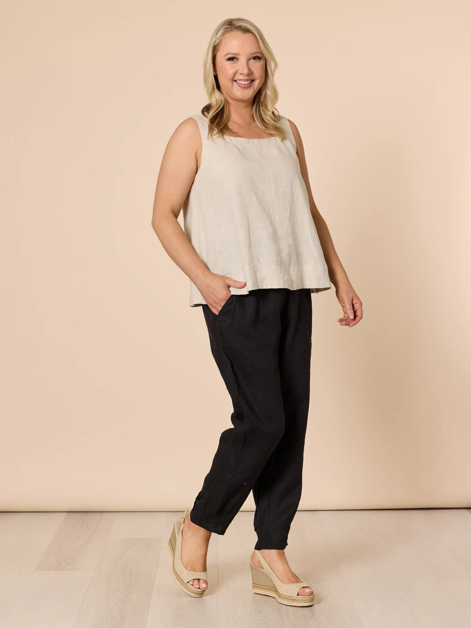 Miley Lino Cami - Natural - Image 3