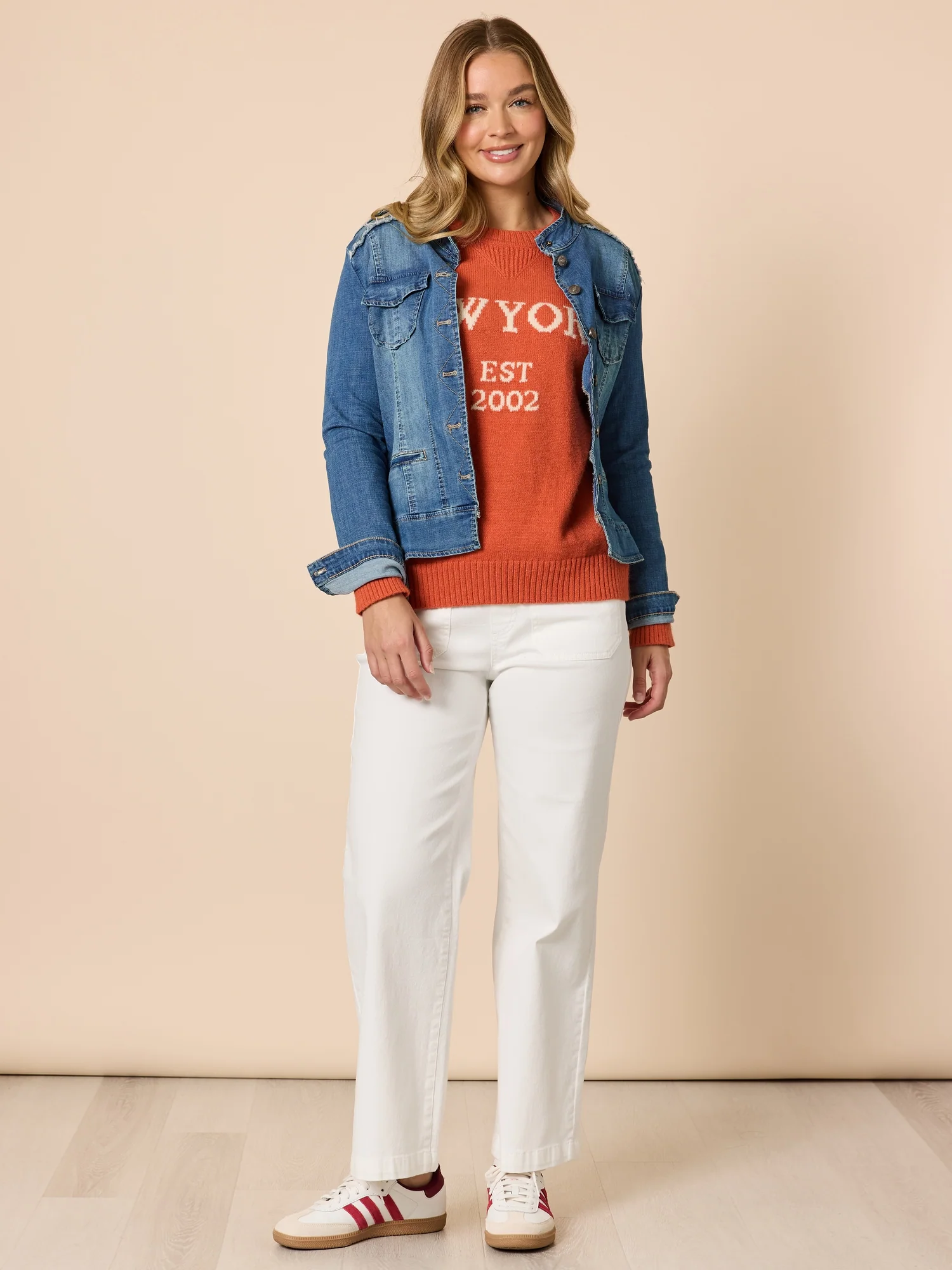 Military Style Denim Jacket - Denim - Image 9