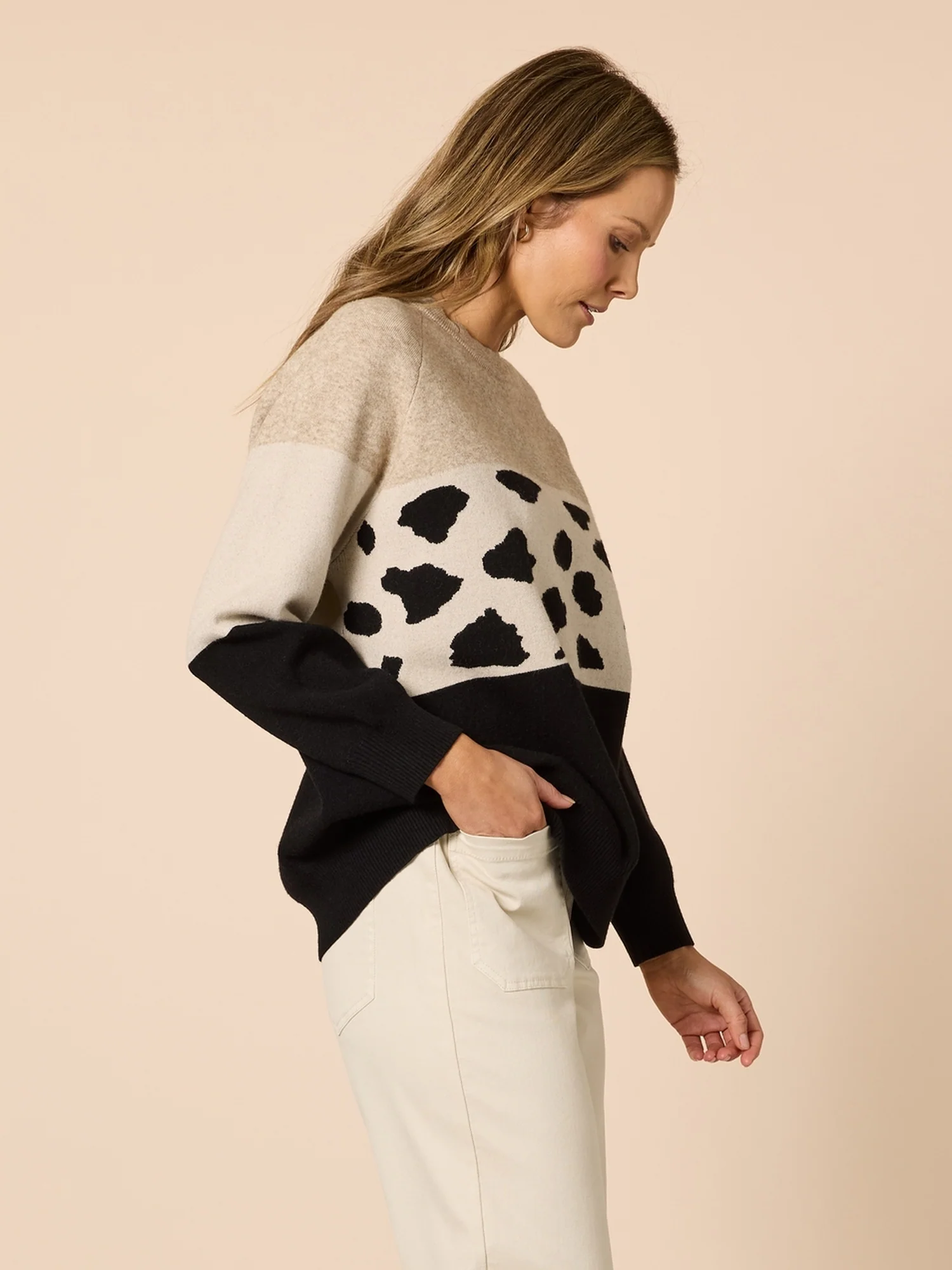 Mimi Print Knit - Natural/Black - Image 3