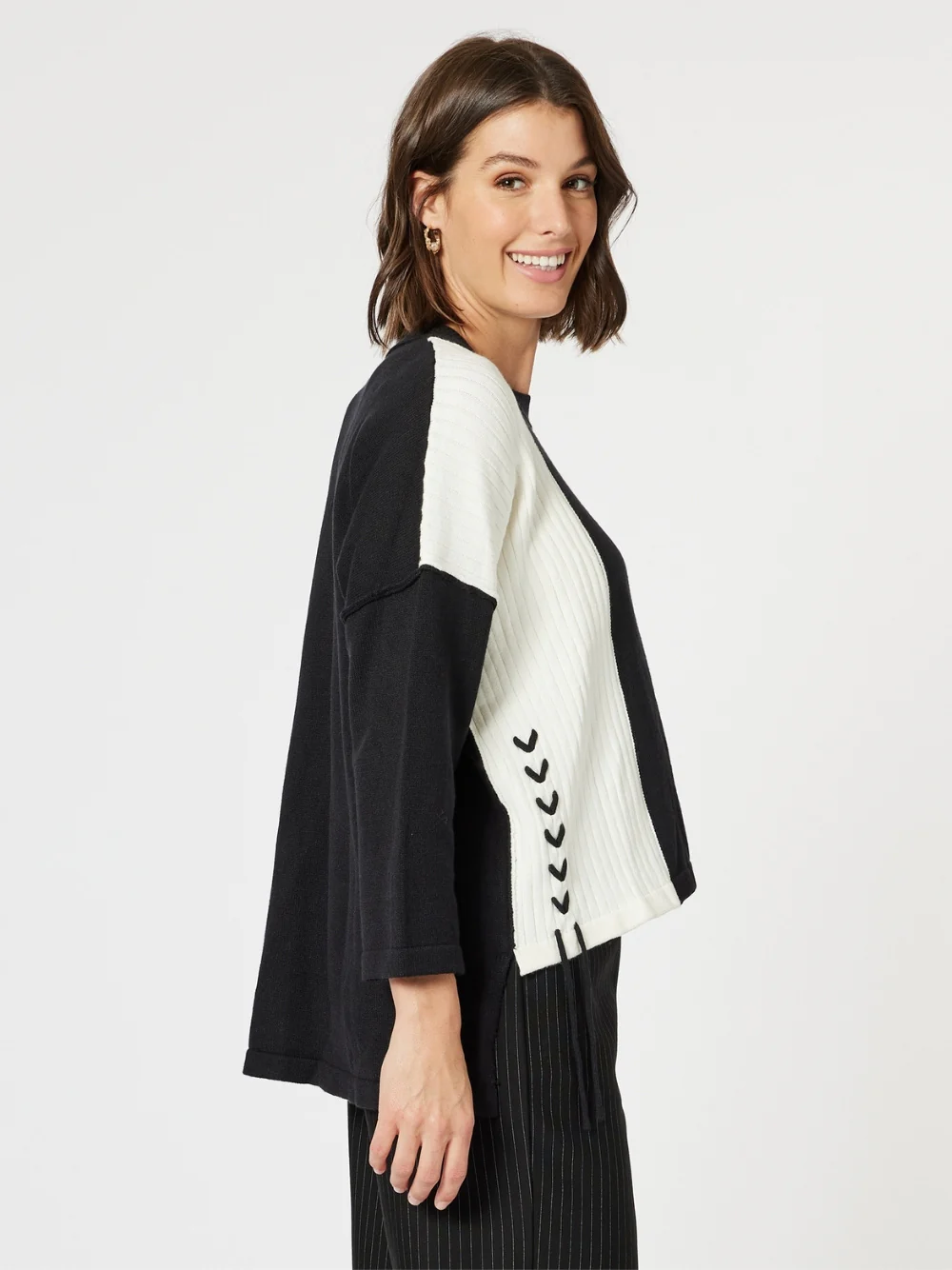 Mode Splice Knit - Black/Ivory - Image 2