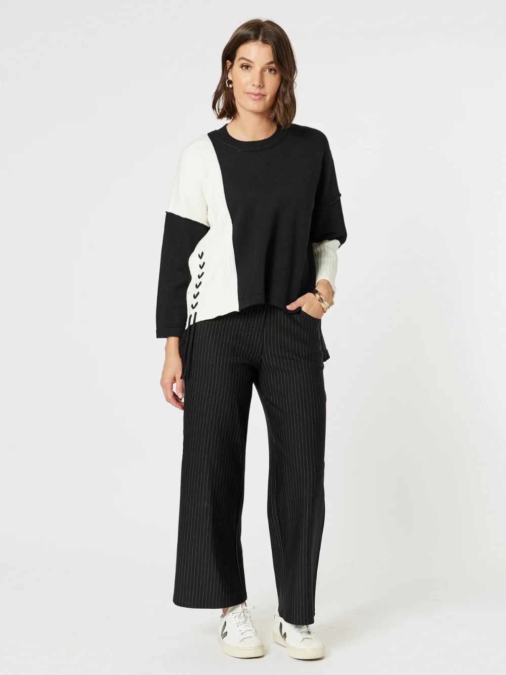 Mode Splice Knit - Black/Ivory - Image 4