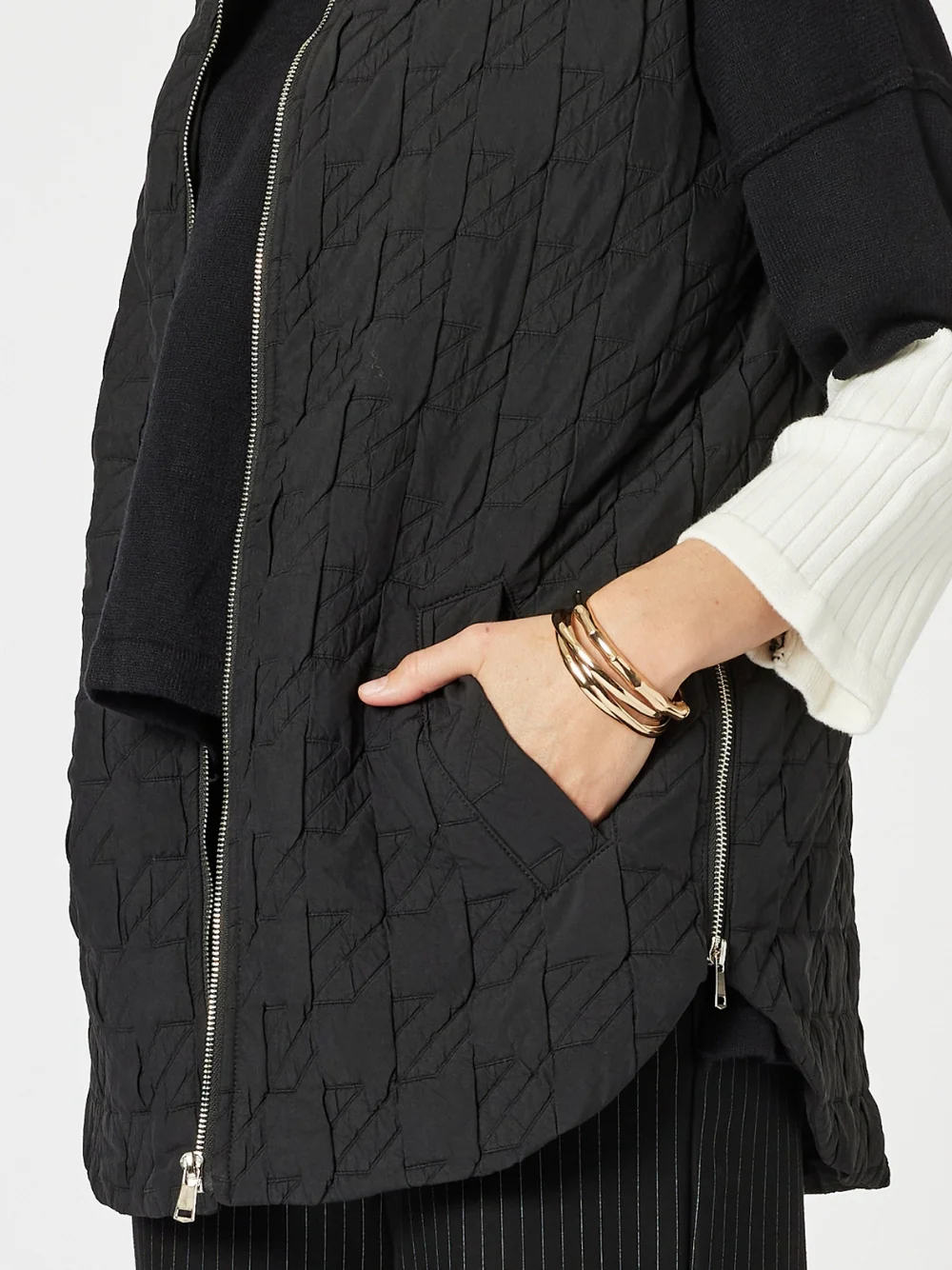 Monet Quilted Vest - Black - Image 4