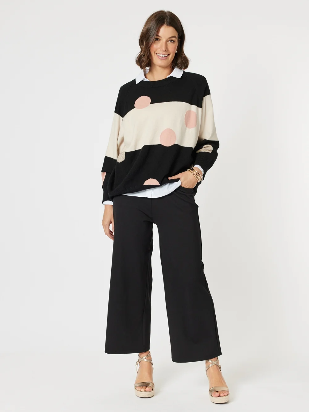 Moonlight Spot Print Knit - Black/Natural - Image 2