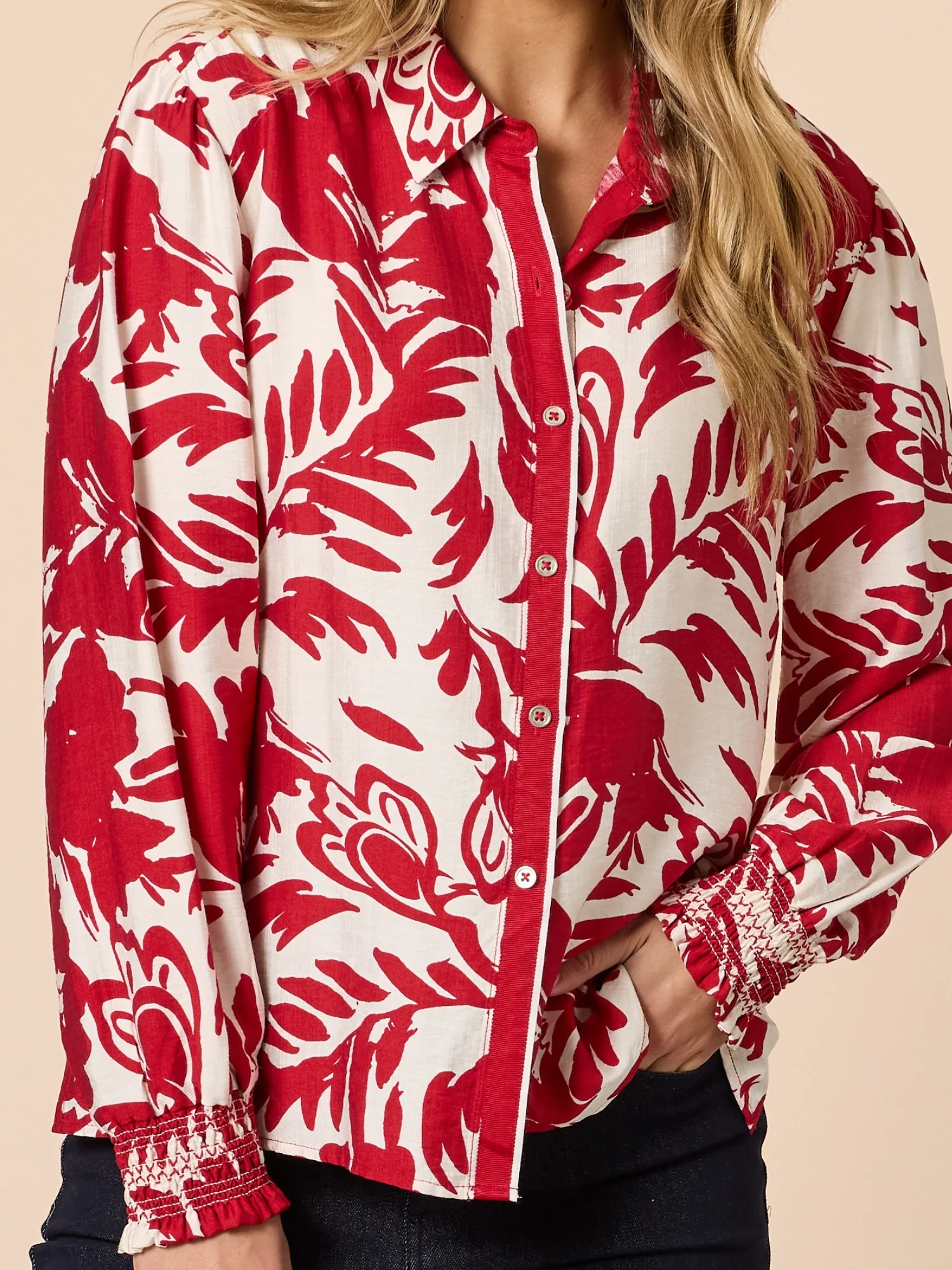 Moulin Rouge Floral Print Shirt - Red - Image 5